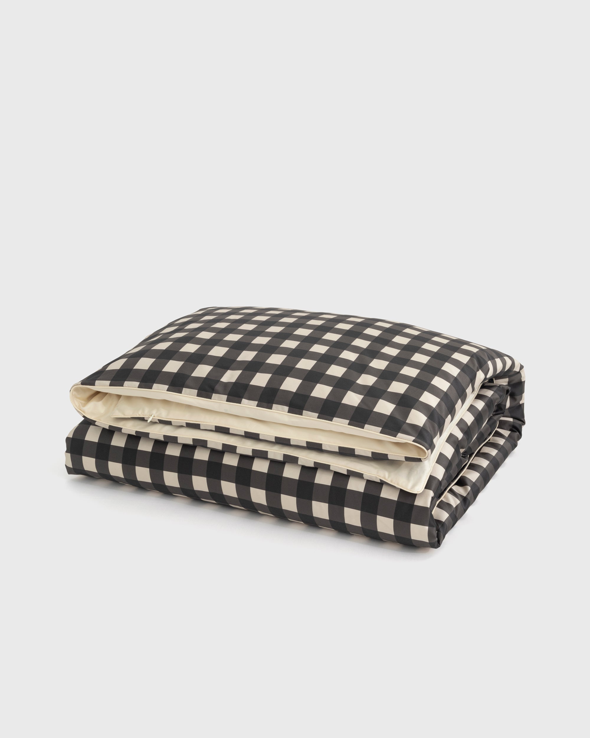 Beige Gingham Duvet Cover