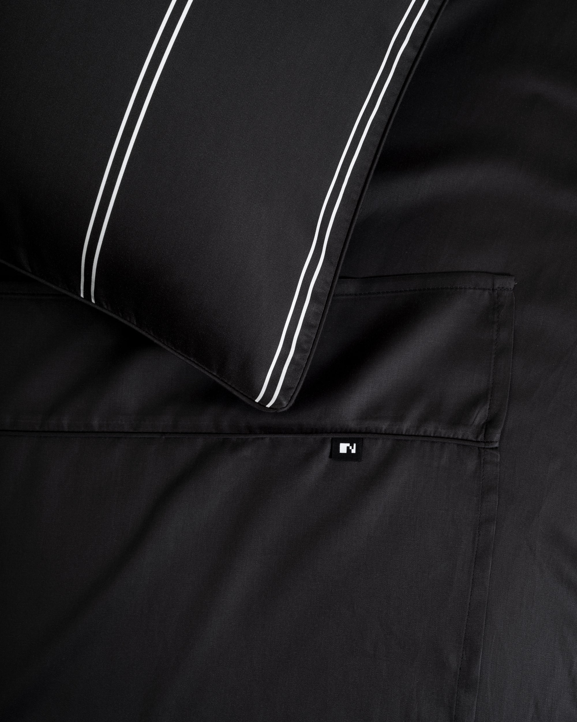 Black Dual Pinstripe Flat Sheet