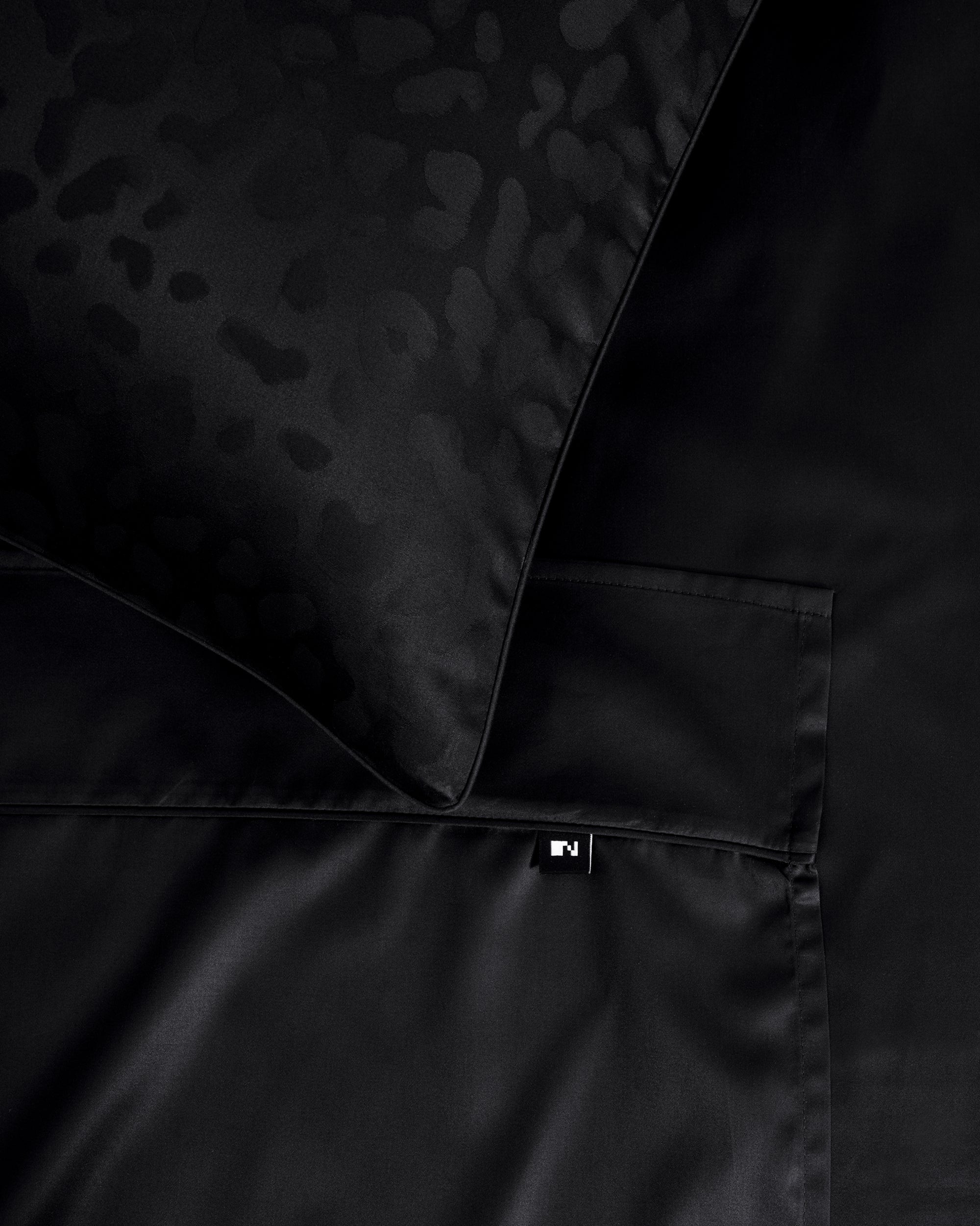 Black Jacquard Leopard Flat Sheet