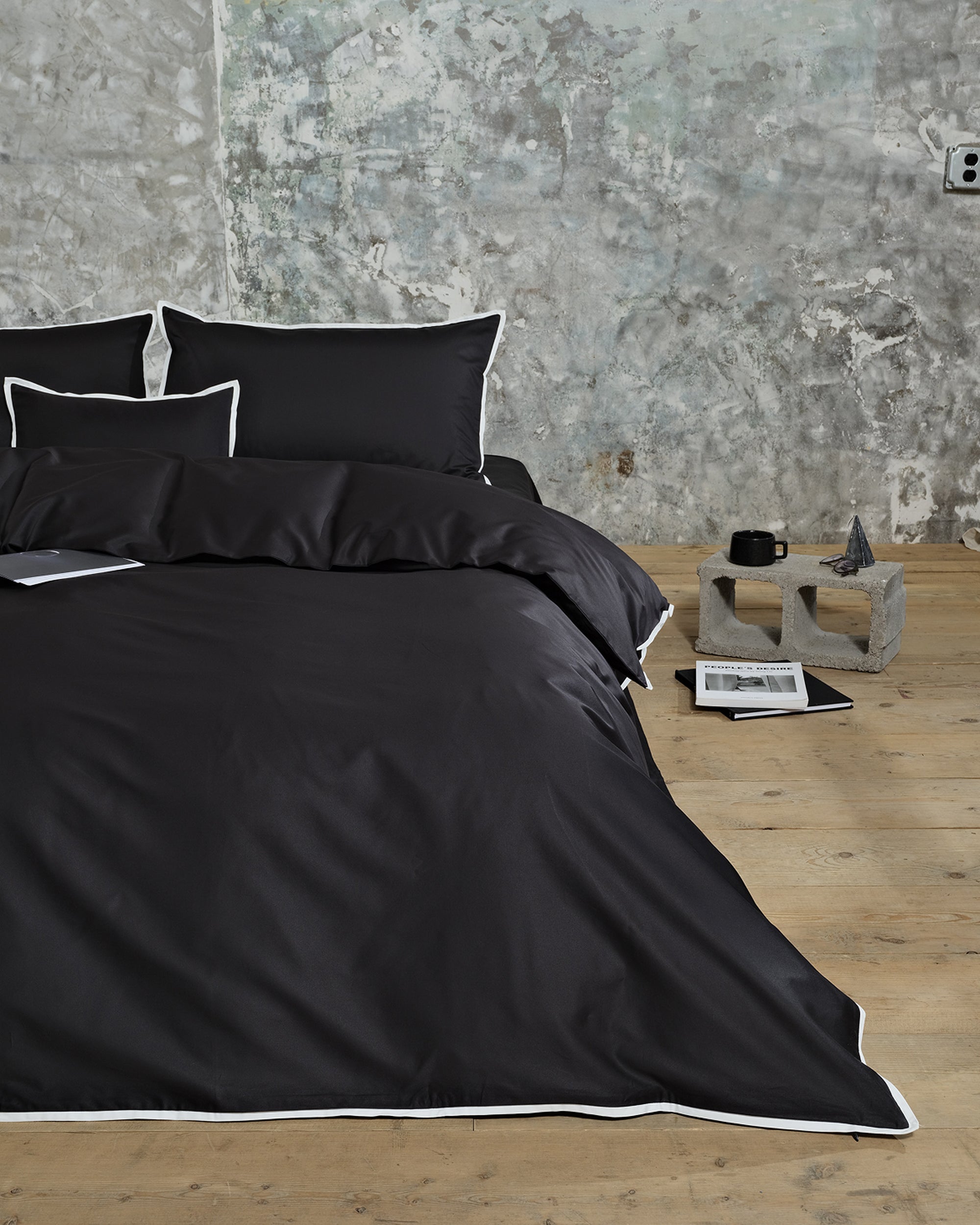 Black White Stroke Duvet Cover