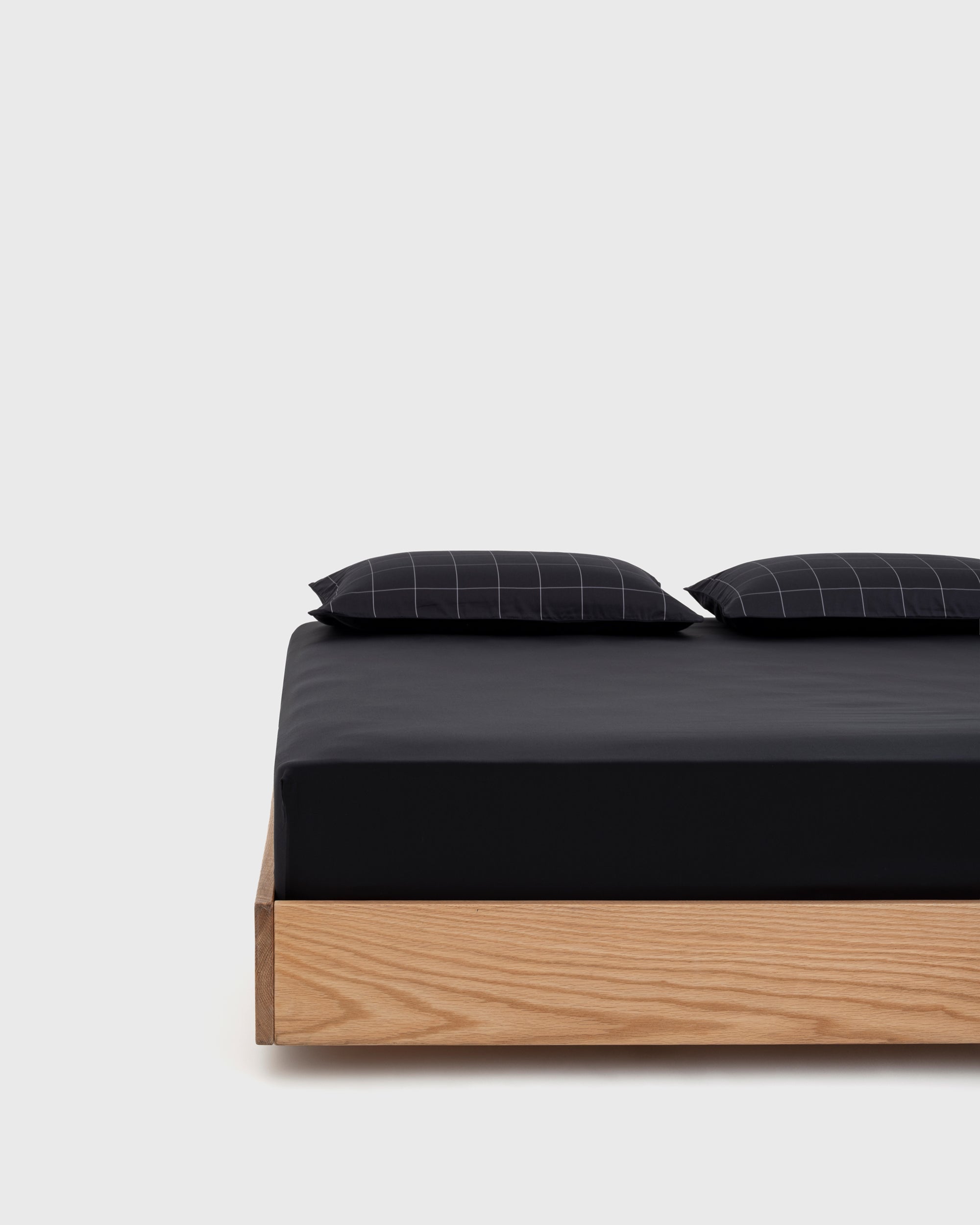 Black Windowpane Fitted Sheet