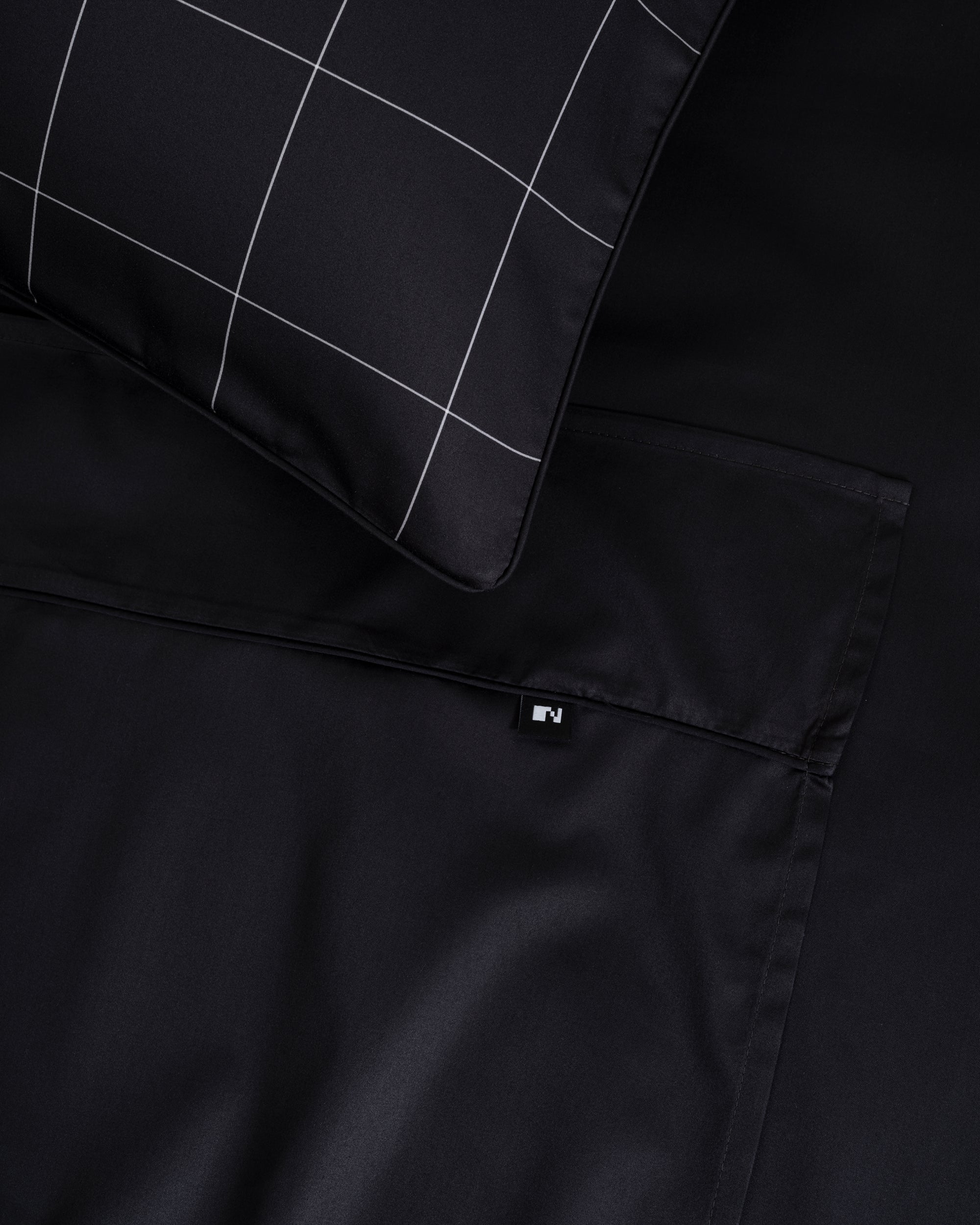 Black Windowpane Flat Sheet