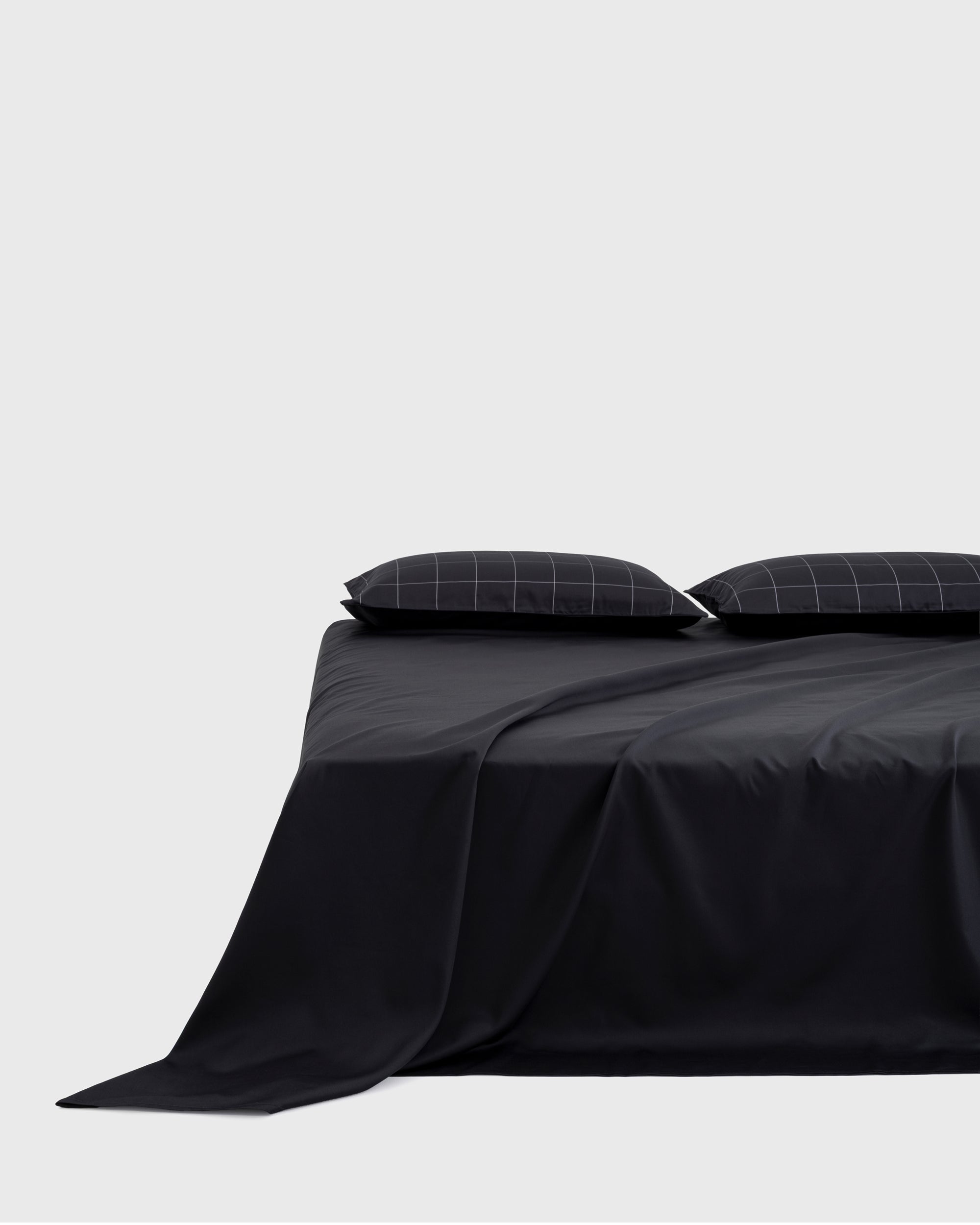 Black Windowpane Flat Sheet