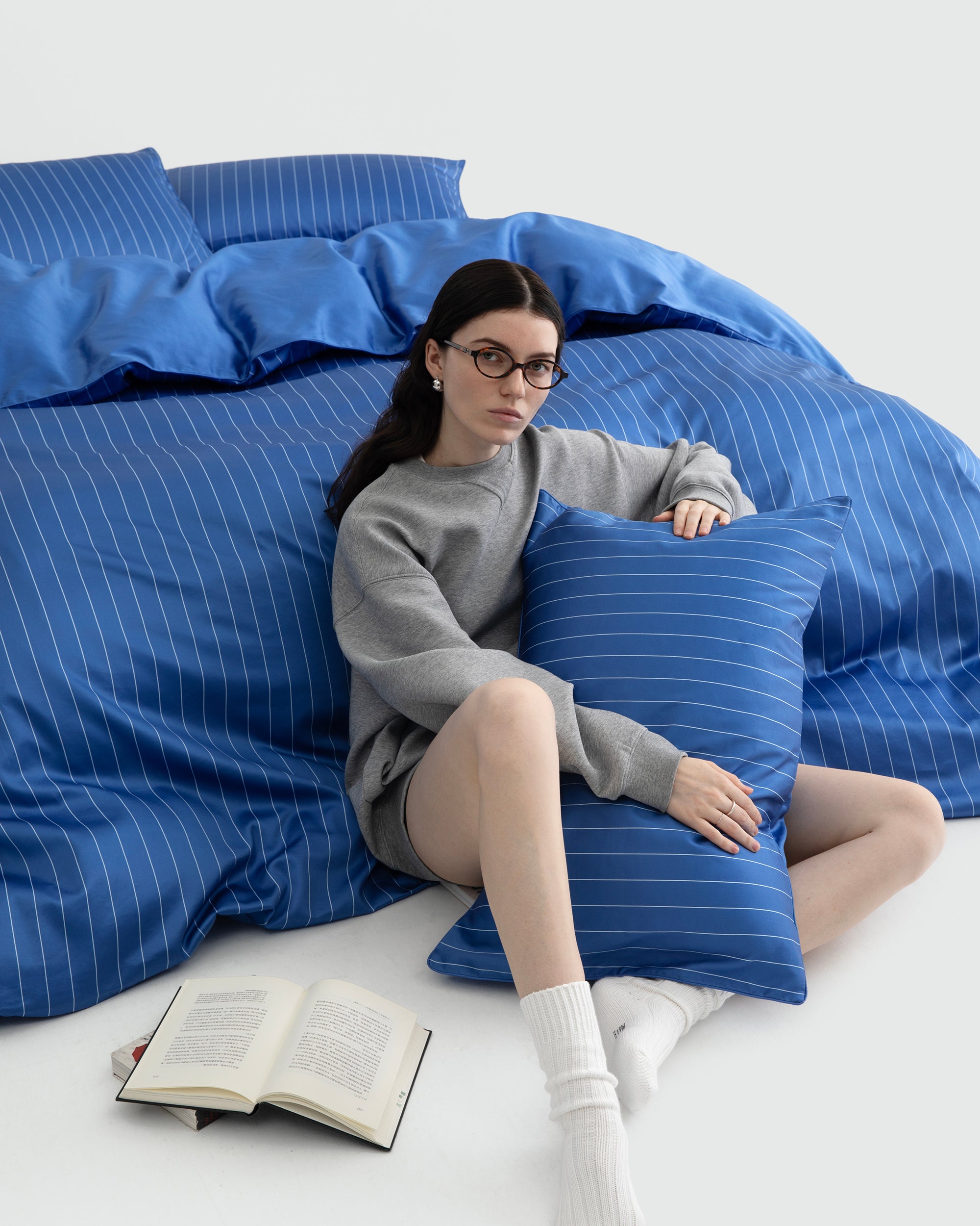 Blue Pinstripe Duvet Cover