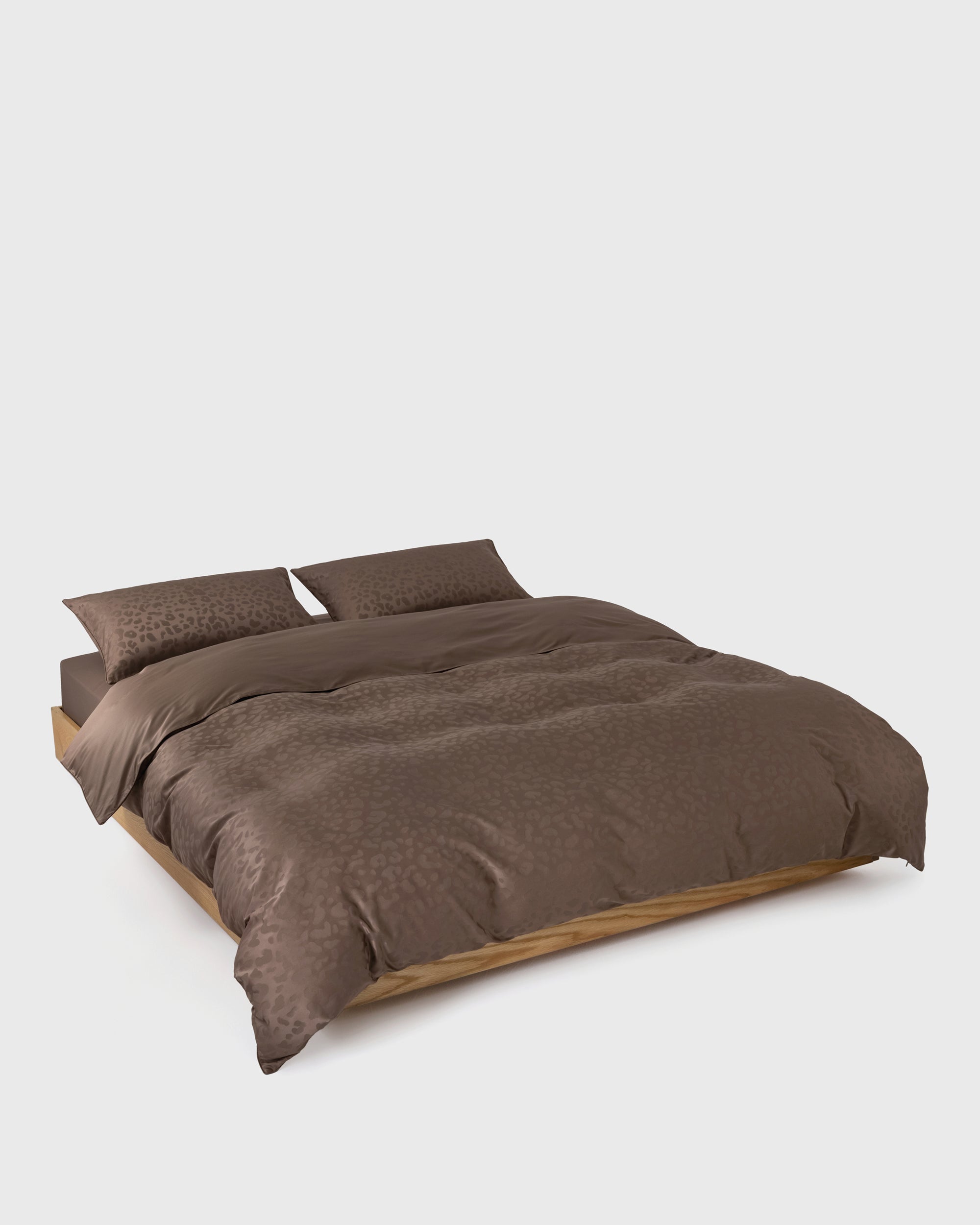 Coffee Jacquard Leopard Duvet Cover