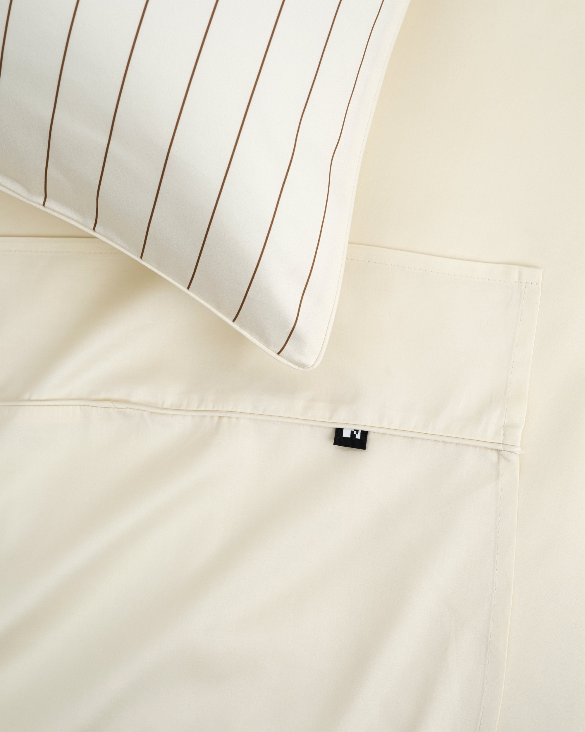 Cream Pinstripe Flat Sheet