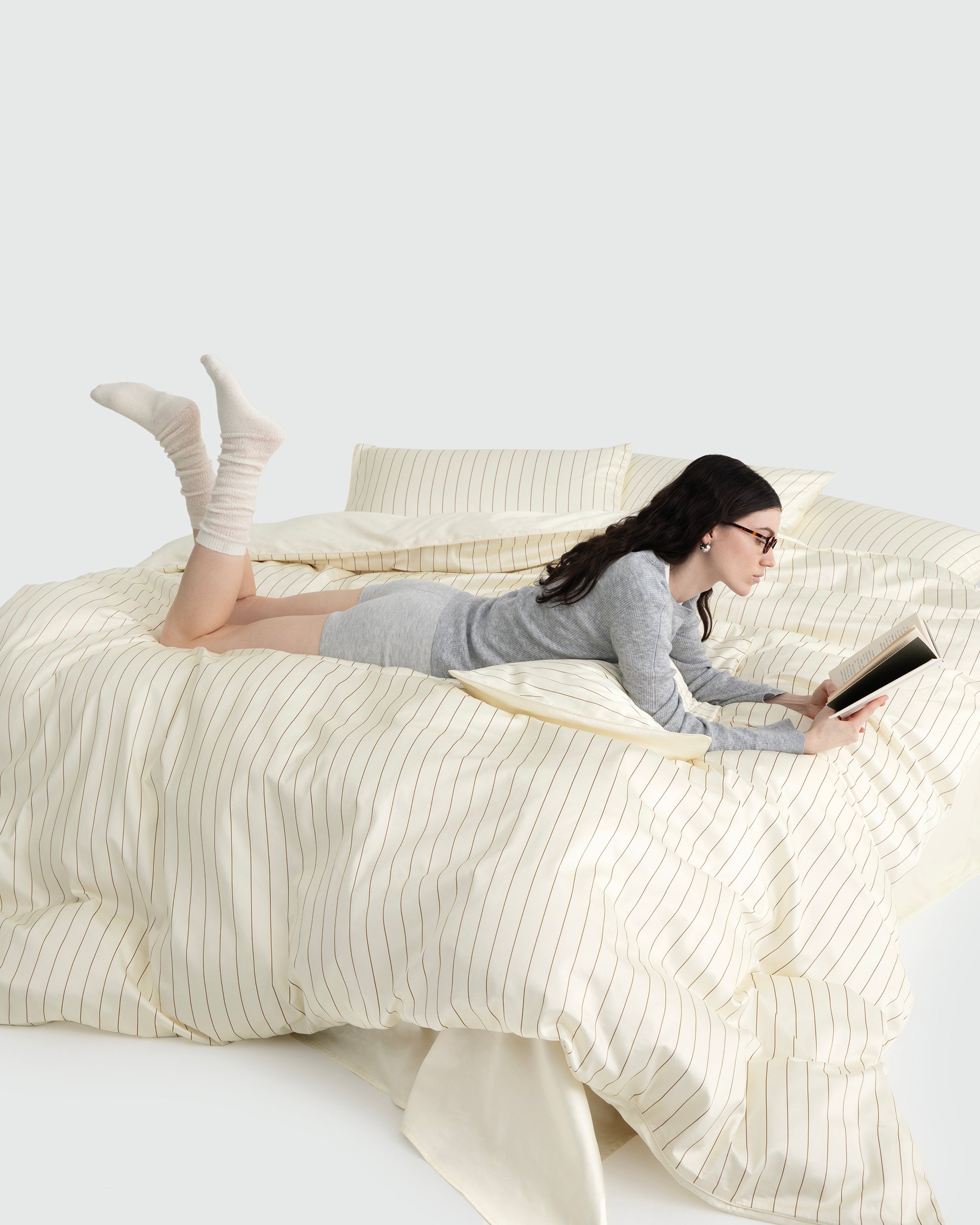 Cream Pinstripe Duvet Cover