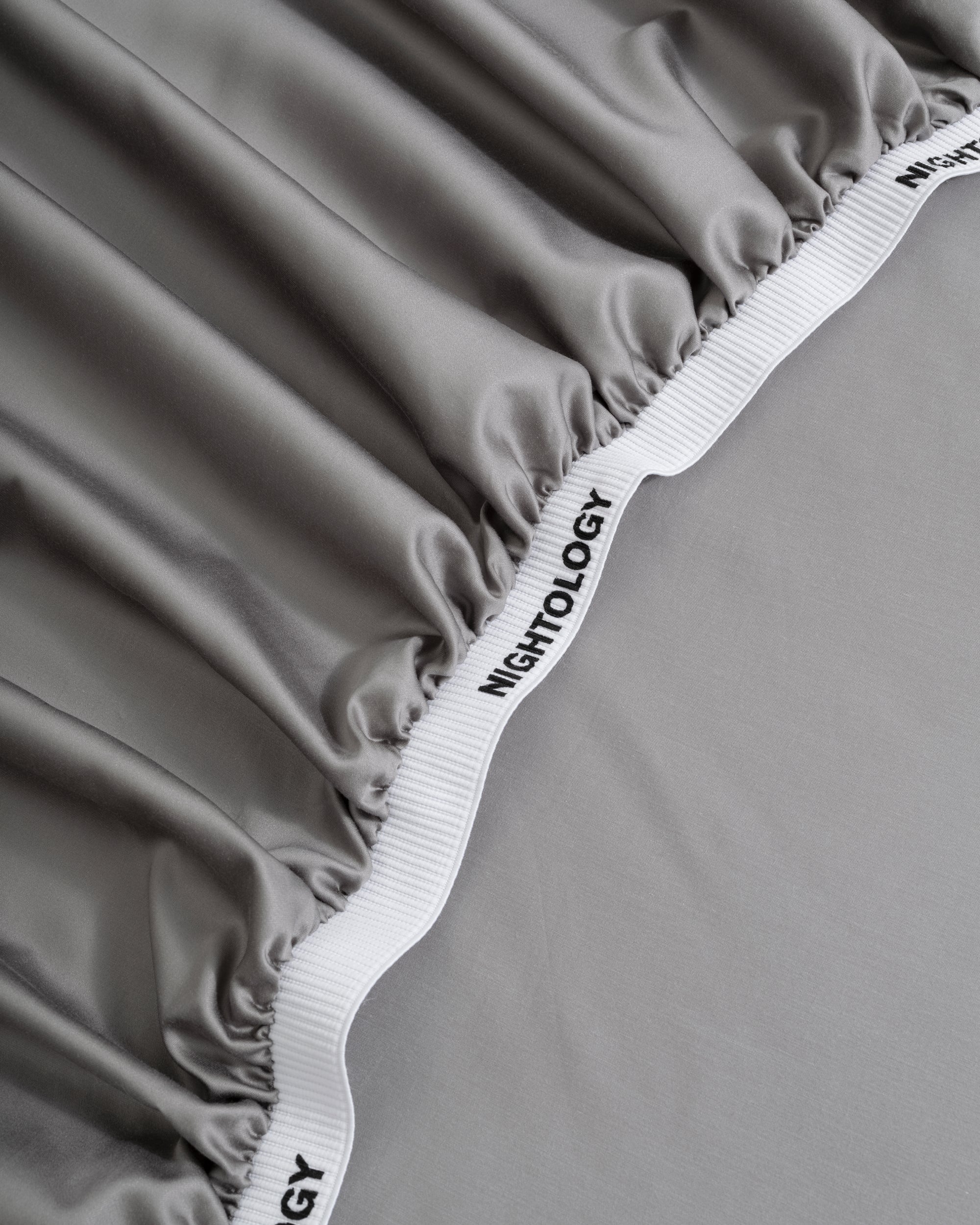 Grey Dual Pinstripe Fitted Sheet