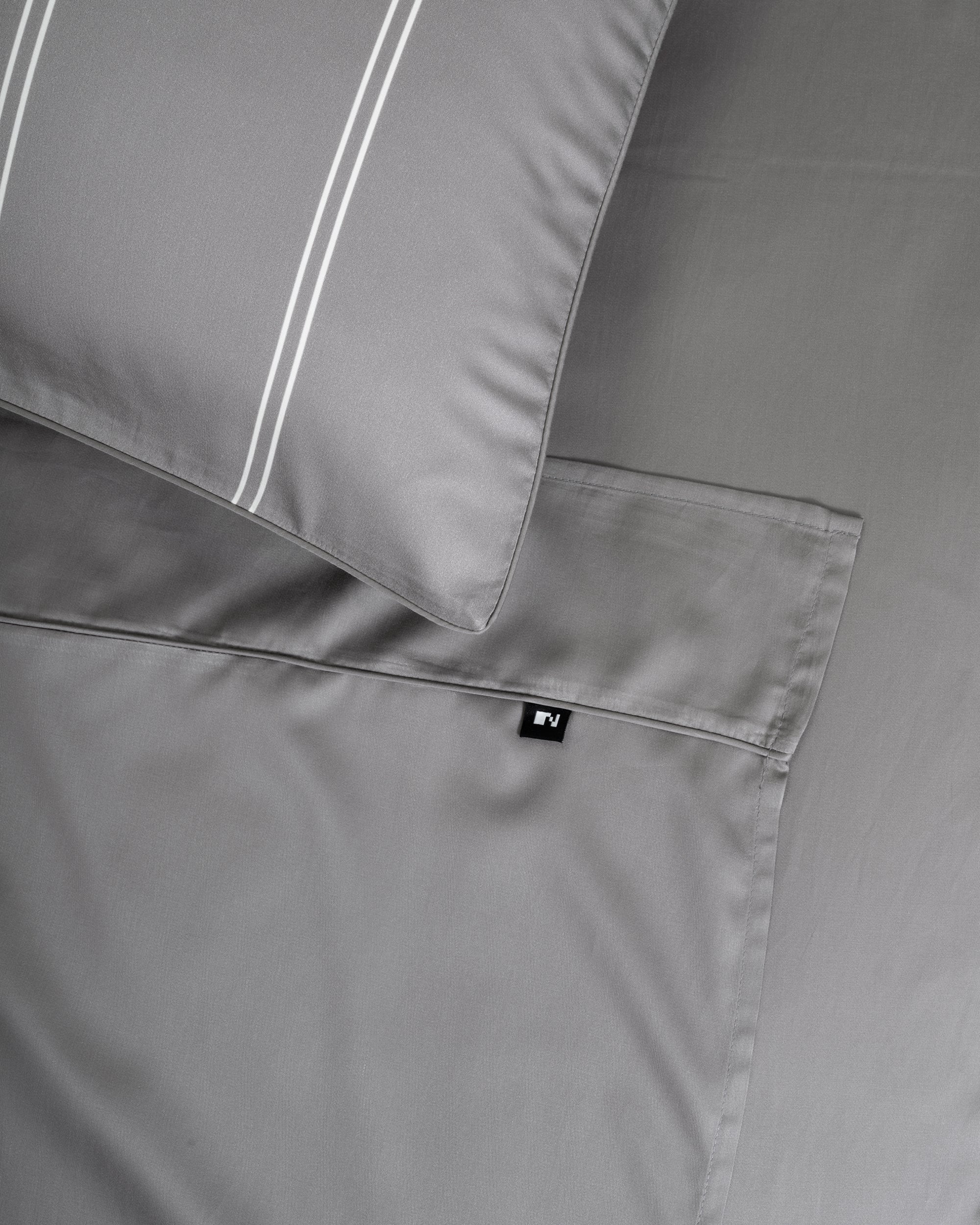 Grey Dual Pinstripe Flat Sheet