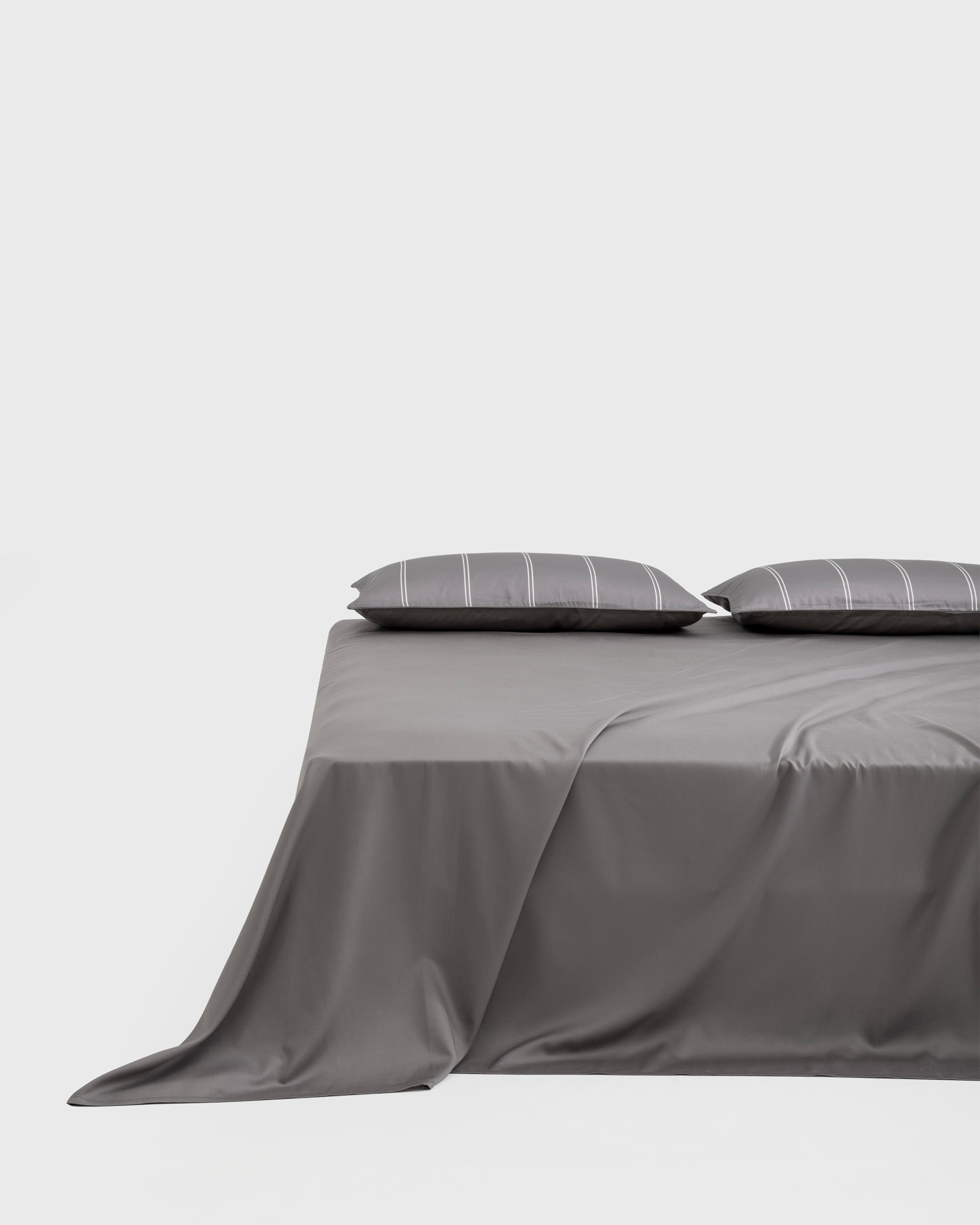 Grey Dual Pinstripe Flat Sheet