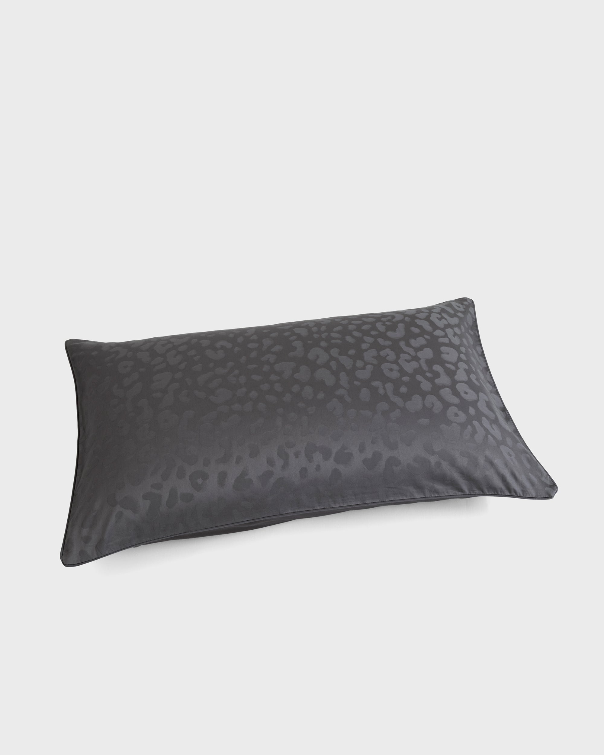 Grey Jacquard Leopard Pillowcase