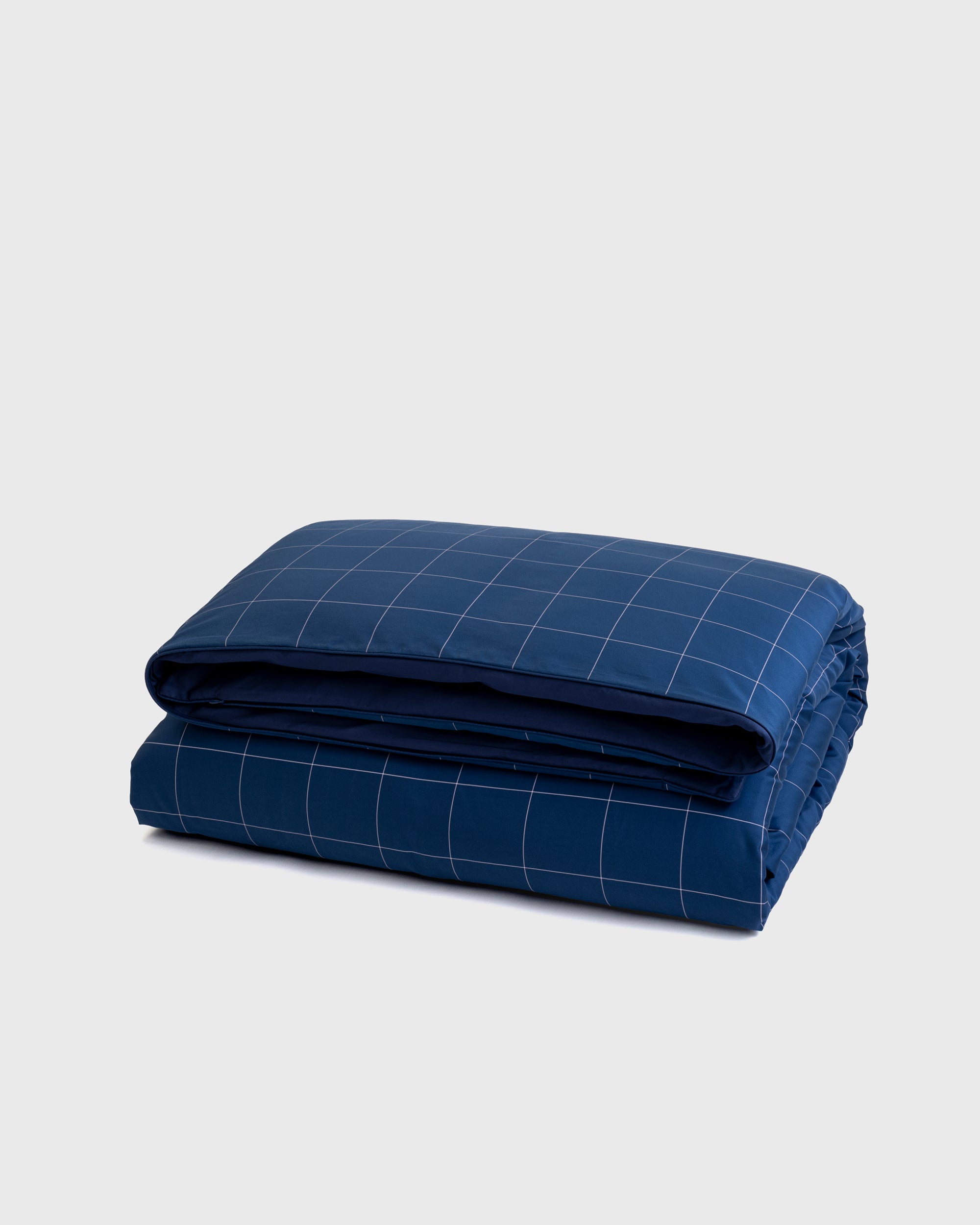 Navy Windowpane Duvet Cover