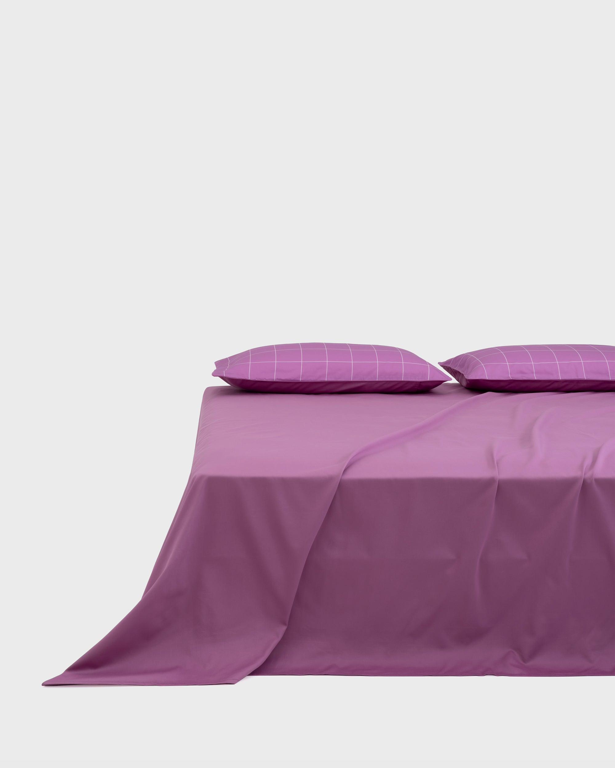 Pink Windowpane Flat Sheet