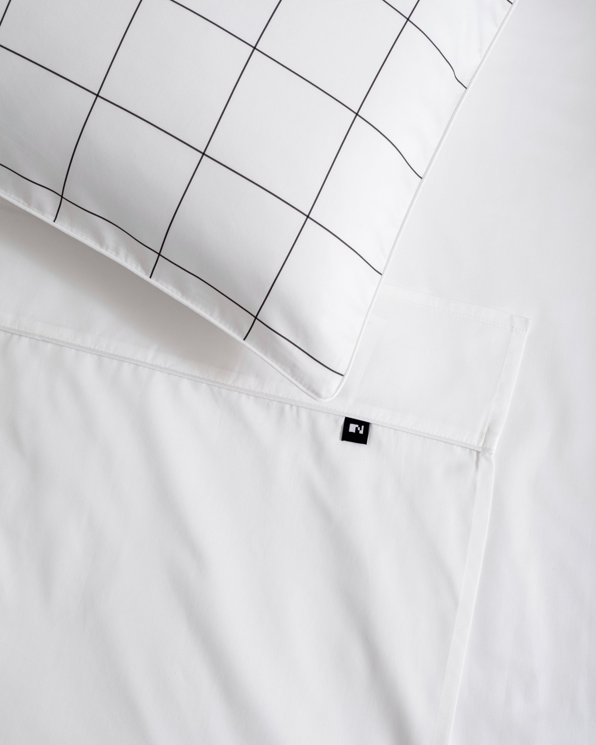 White Windowpane Flat Sheet