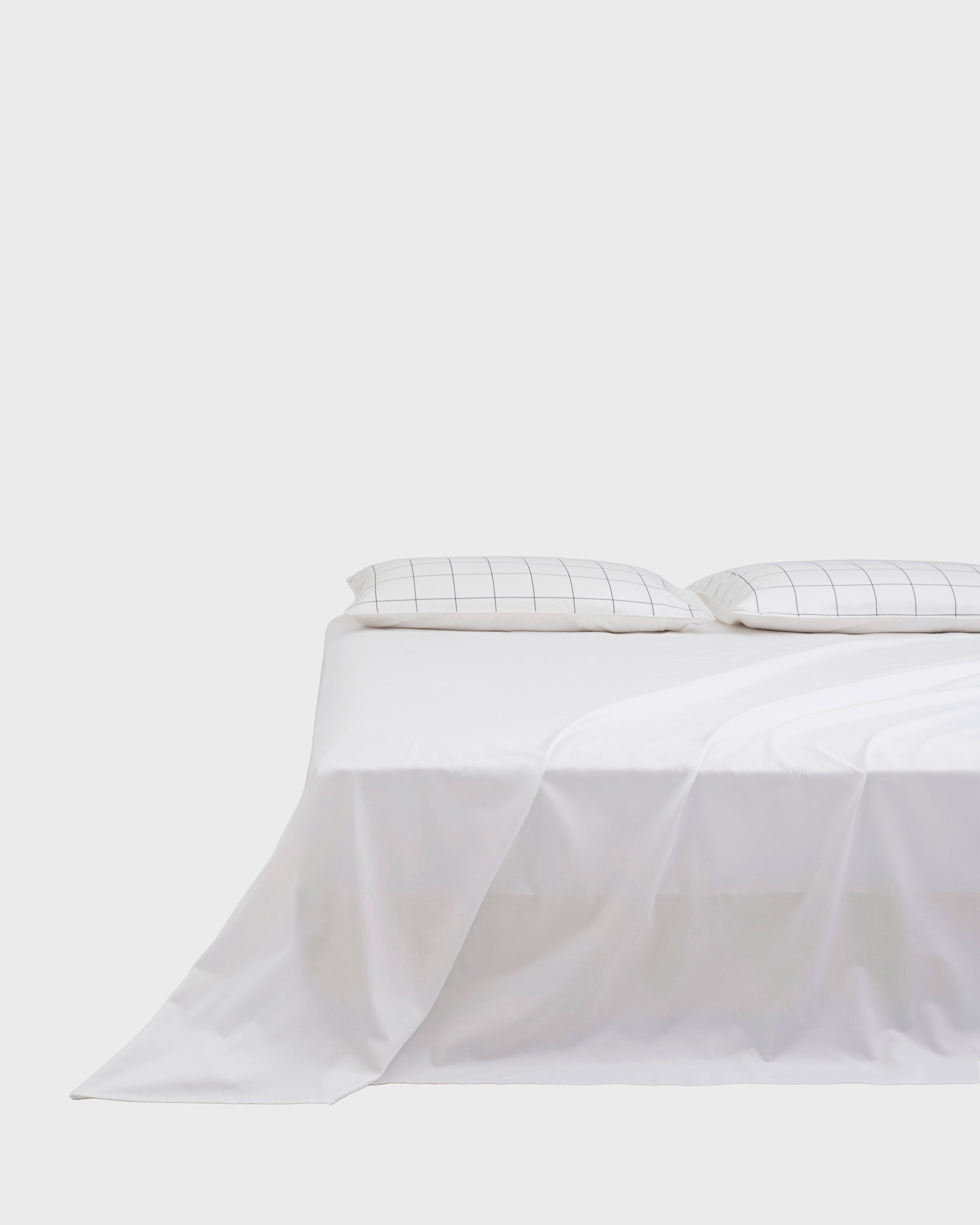White Windowpane Flat Sheet