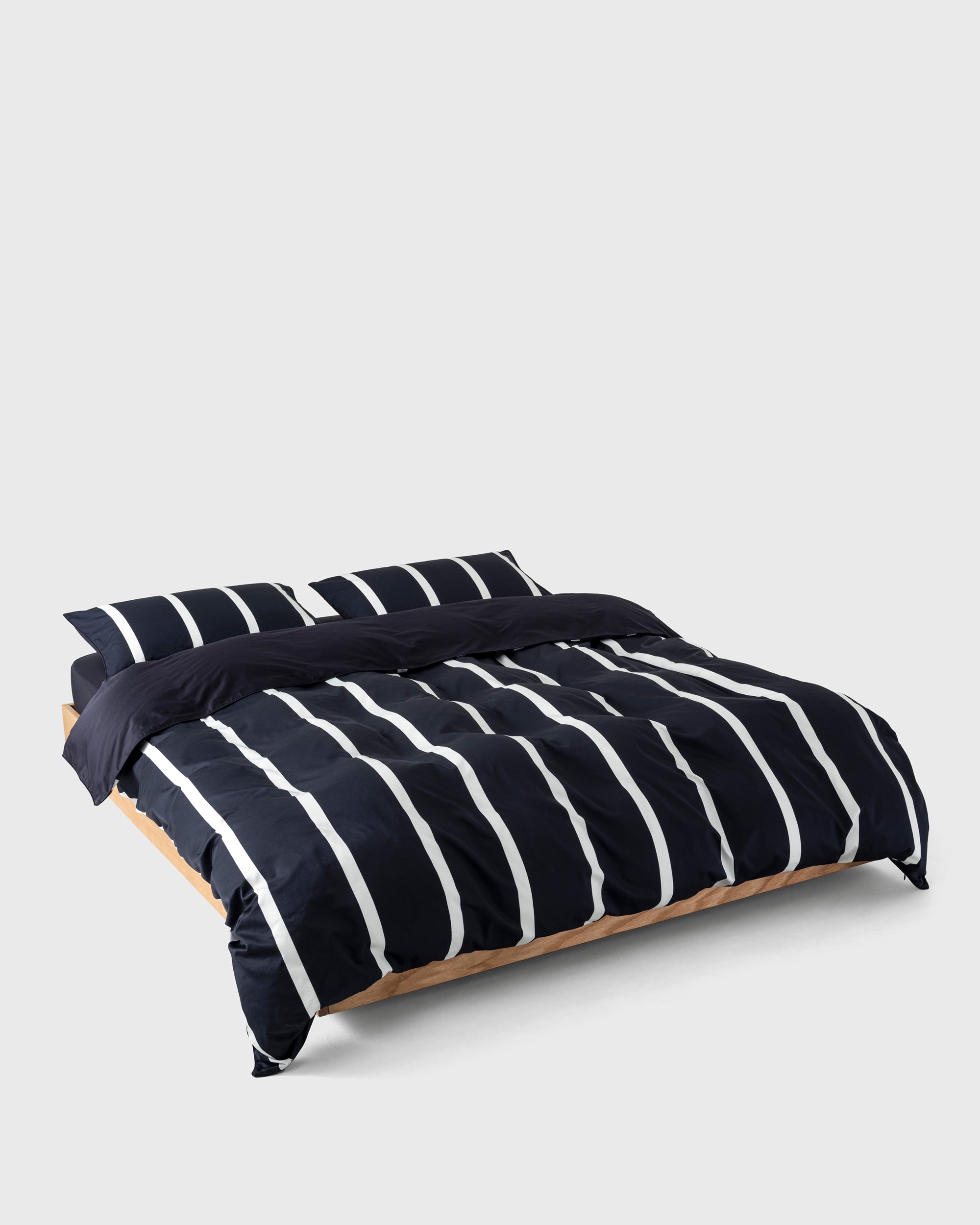Wide Blue Stripe Duvet Cover