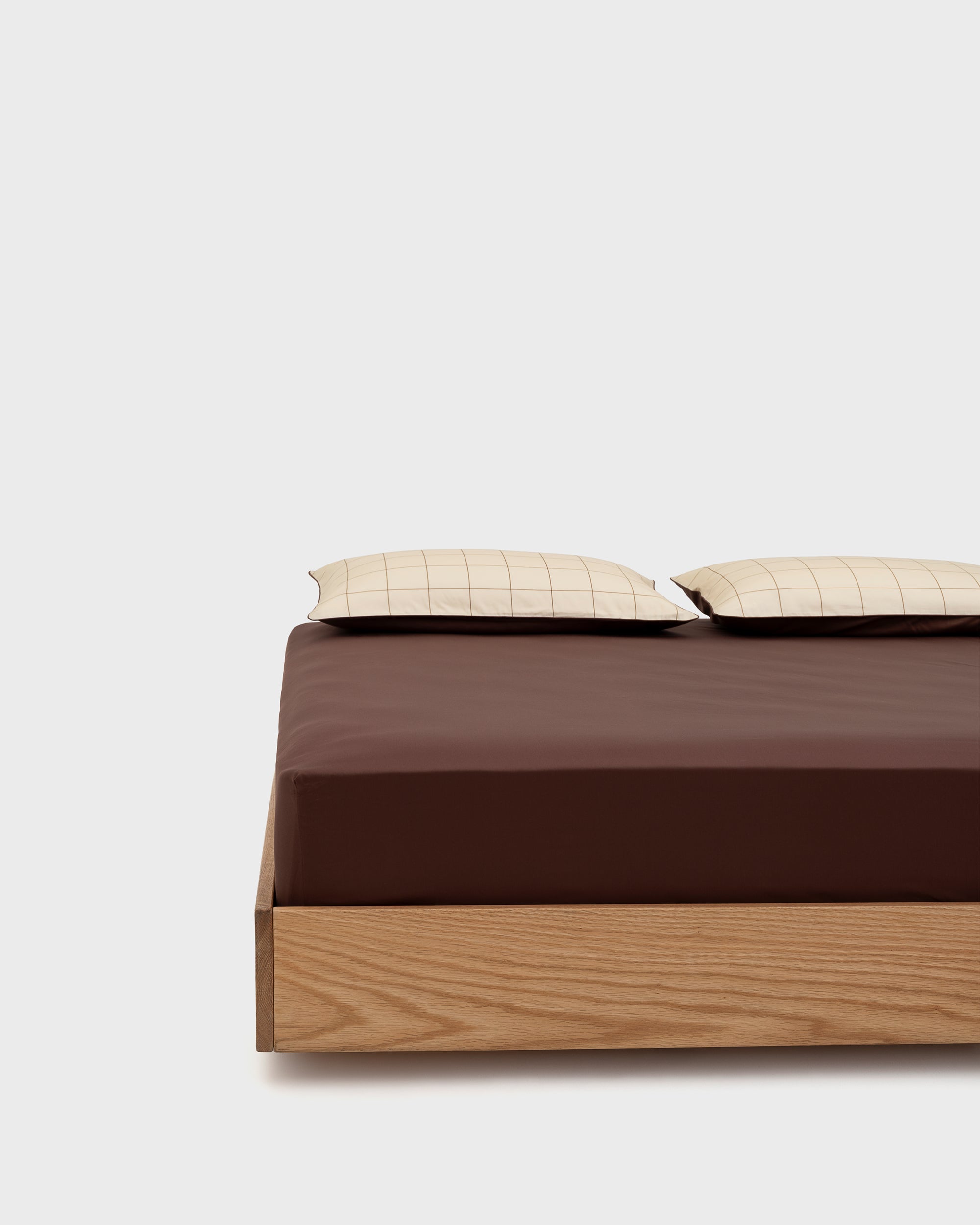 Beige Windowpane Fitted Sheet