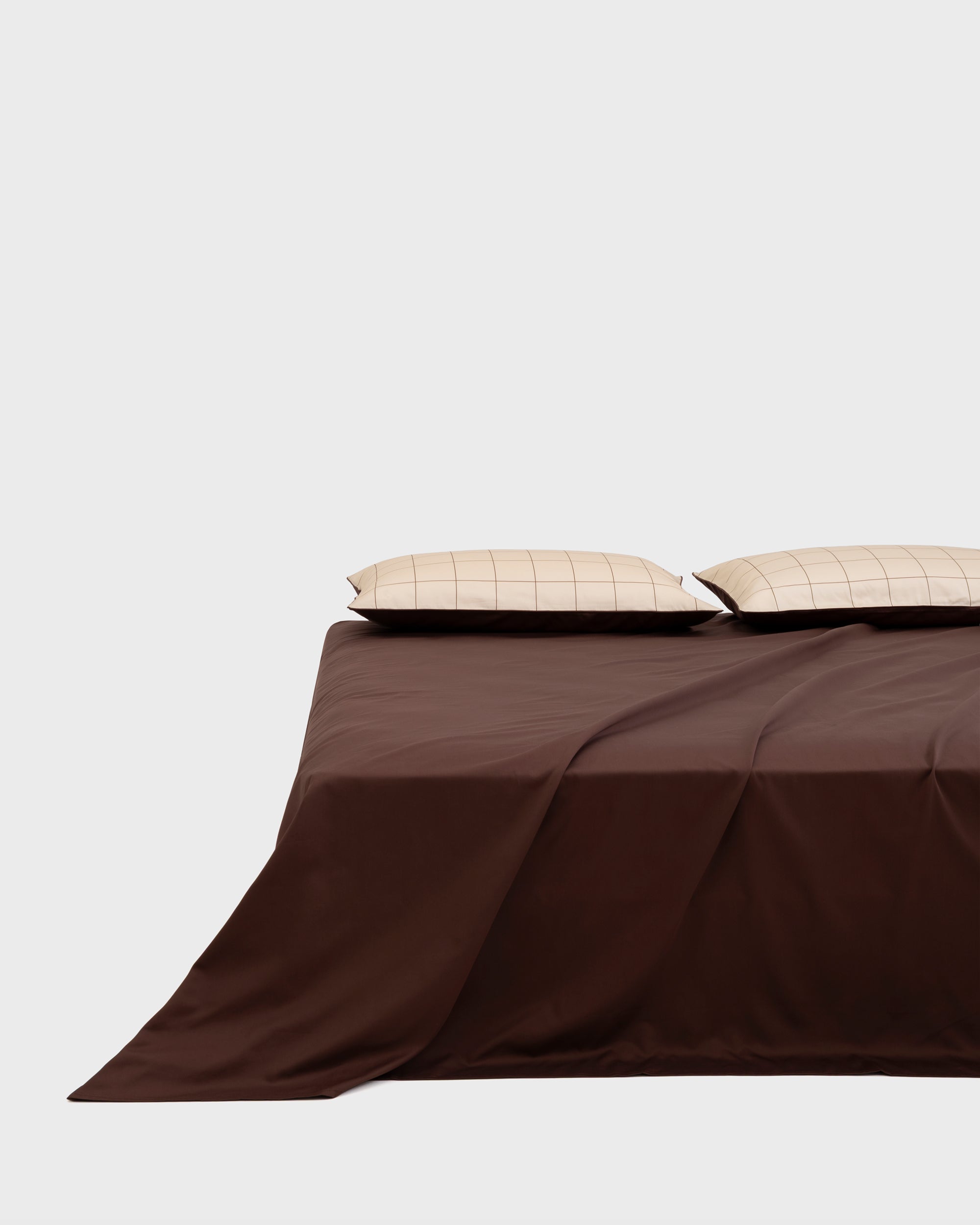 Beige Windowpane Flat Sheet