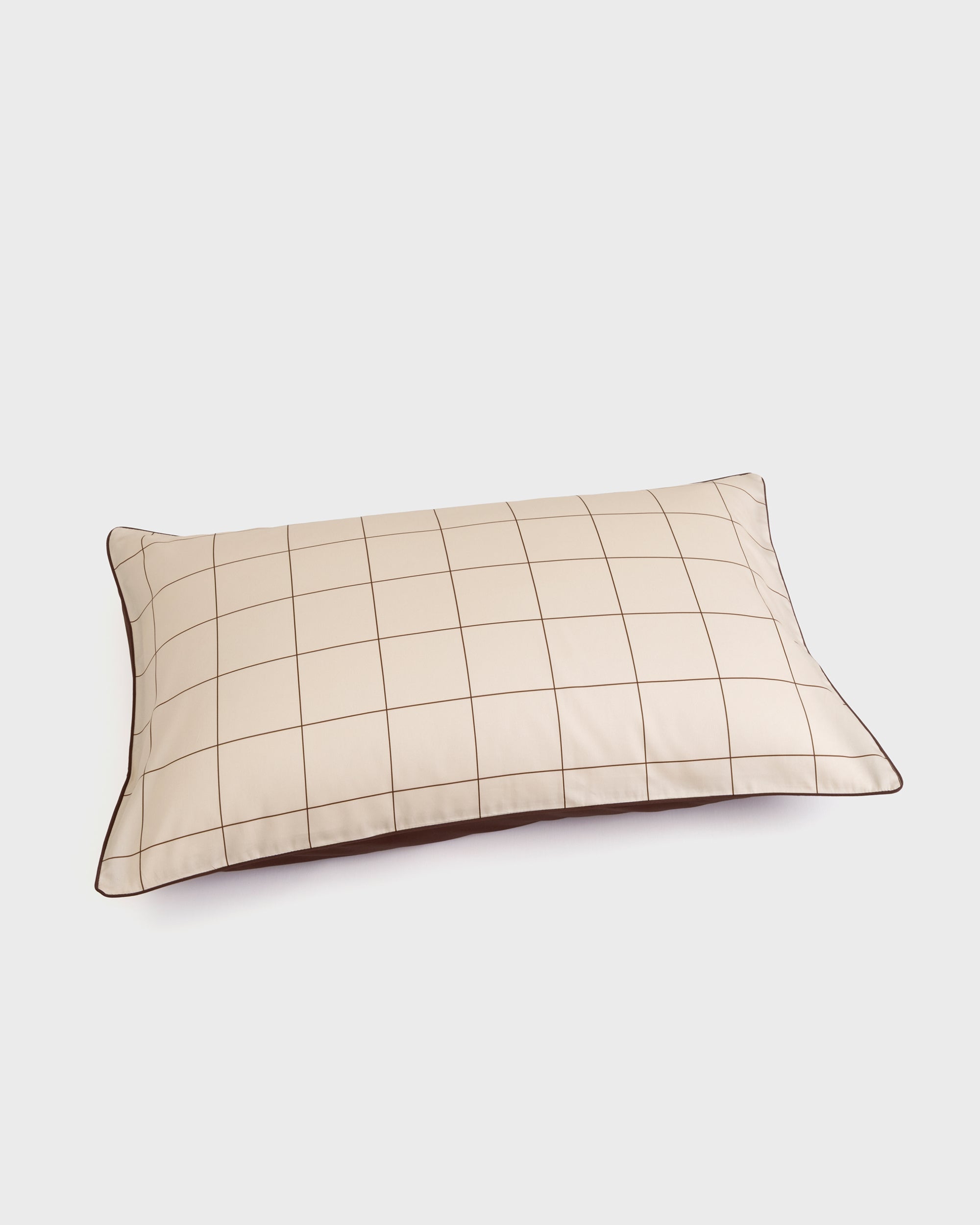 Beige Windowpane Pillowcase