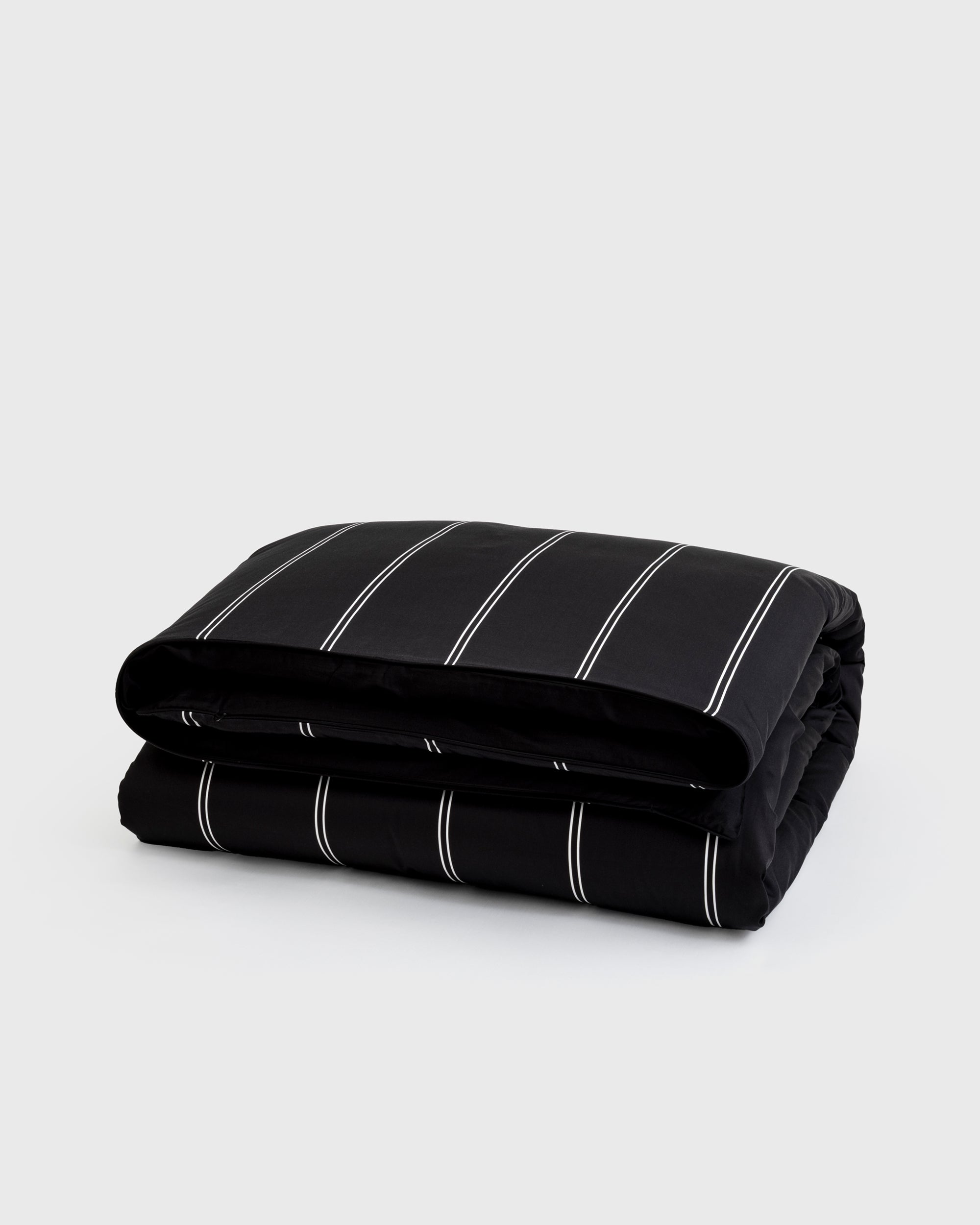 Black Dual Pinstripe Duvet Cover