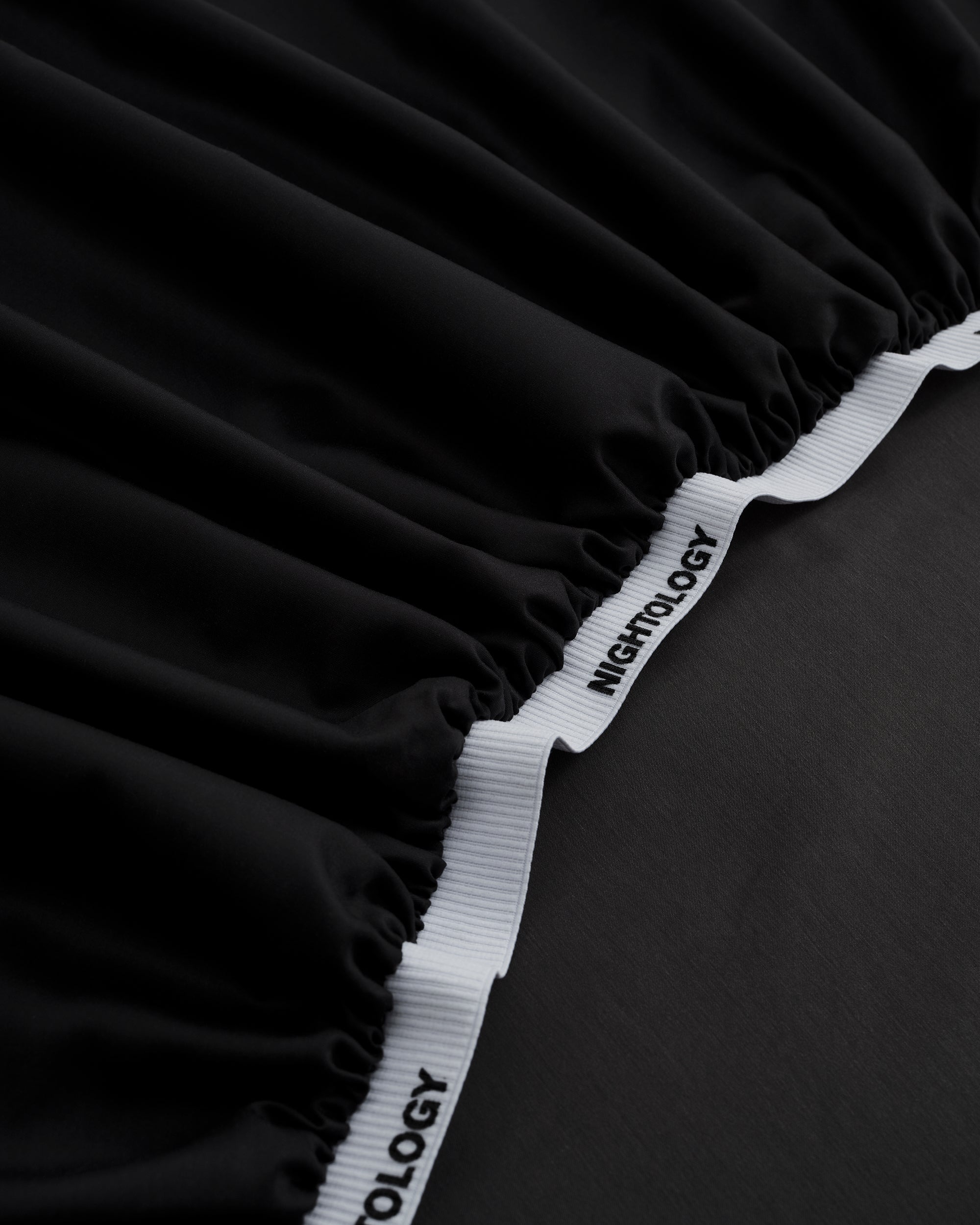 Black Dual Pinstripe Fitted Sheet