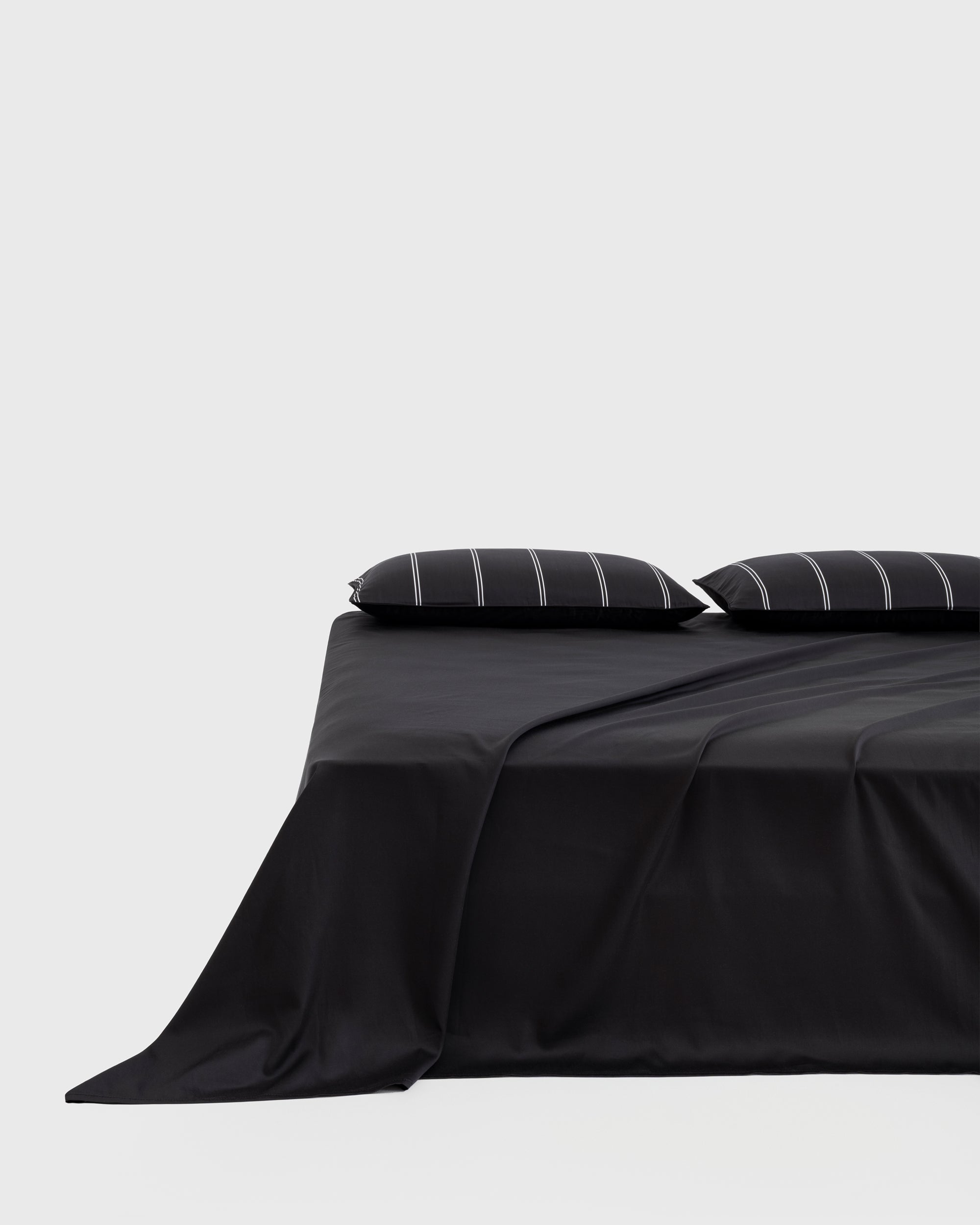 Black Dual Pinstripe Flat Sheet