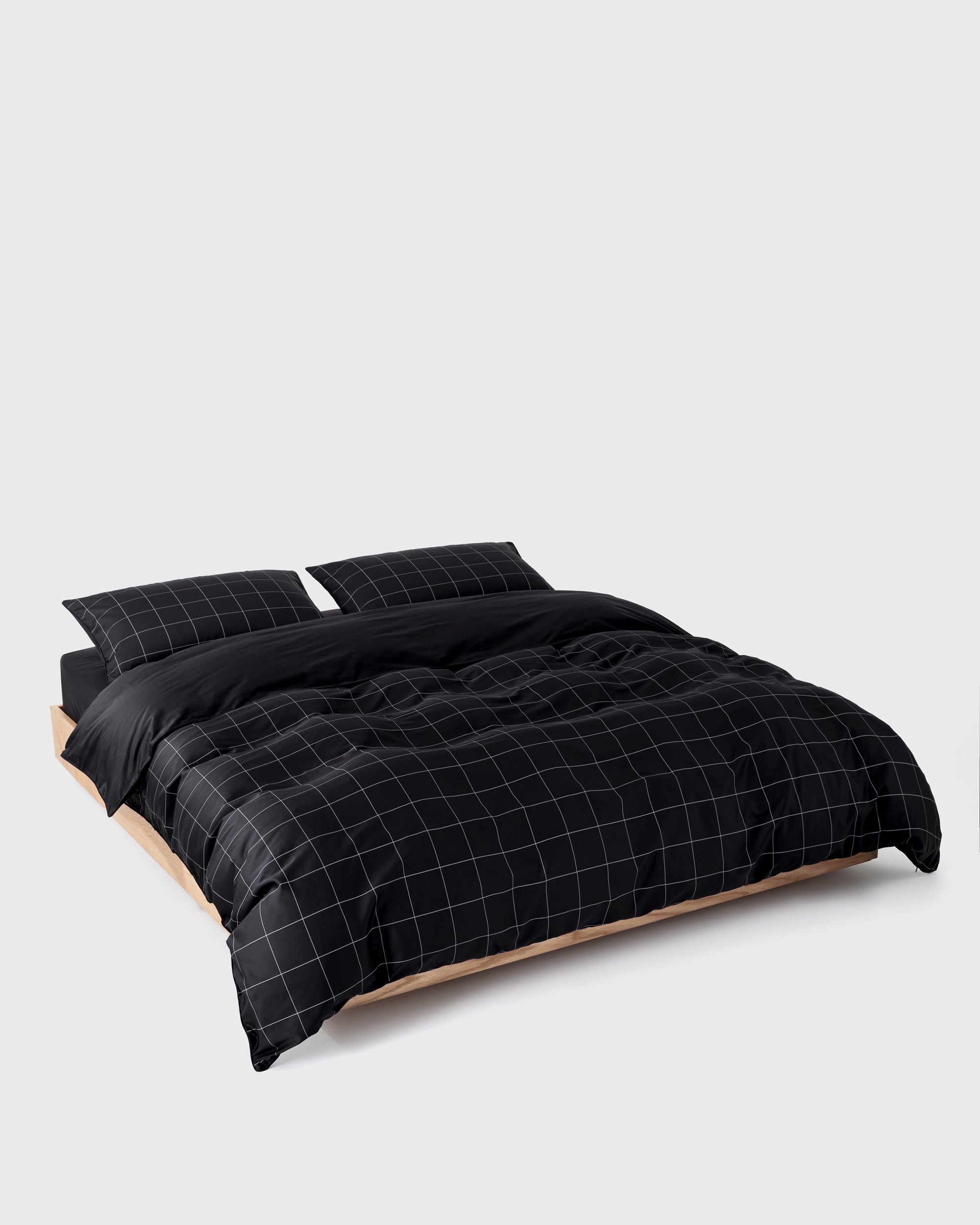 Black Windowpane Duvet Cover