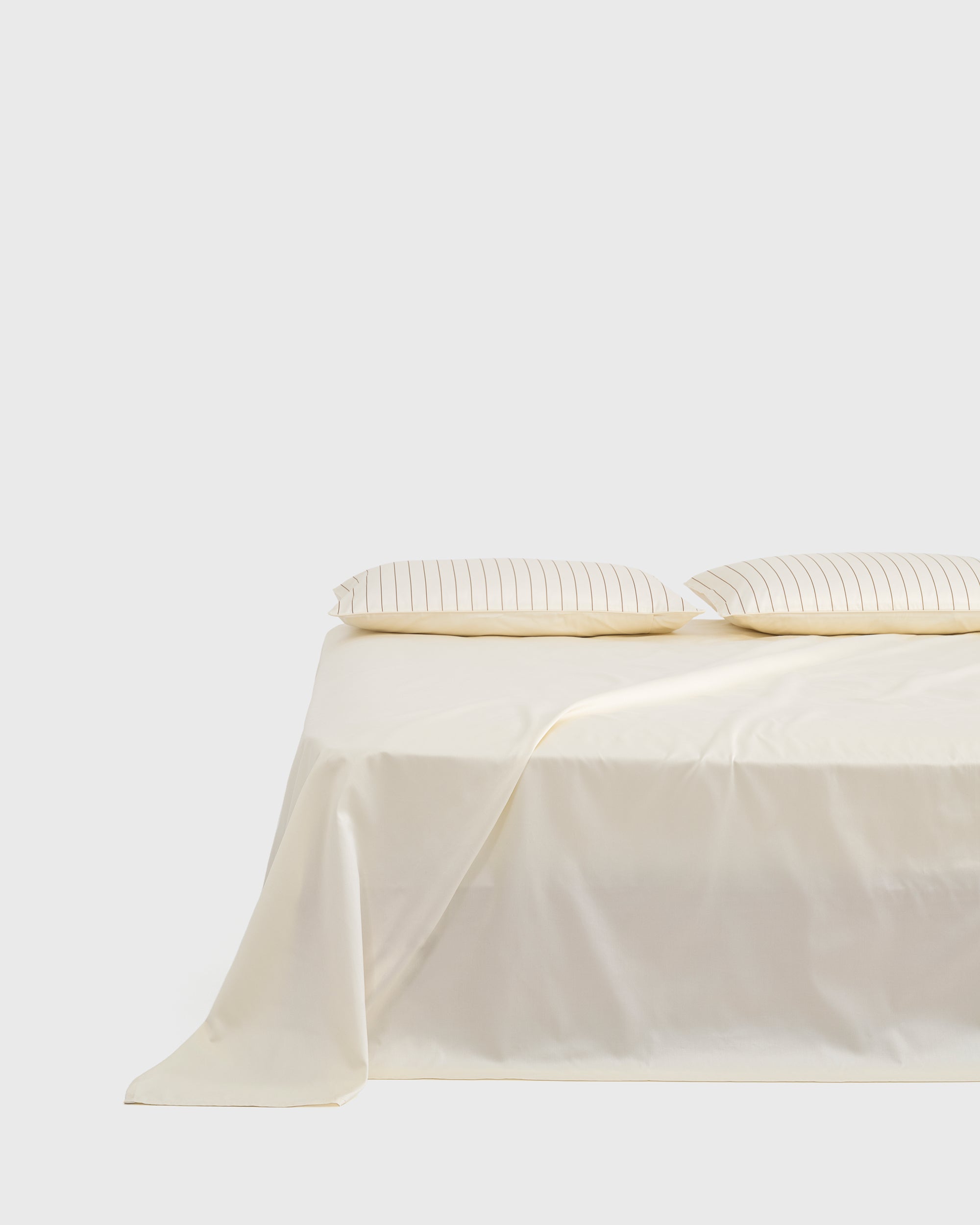 Cream Pinstripe Flat Sheet