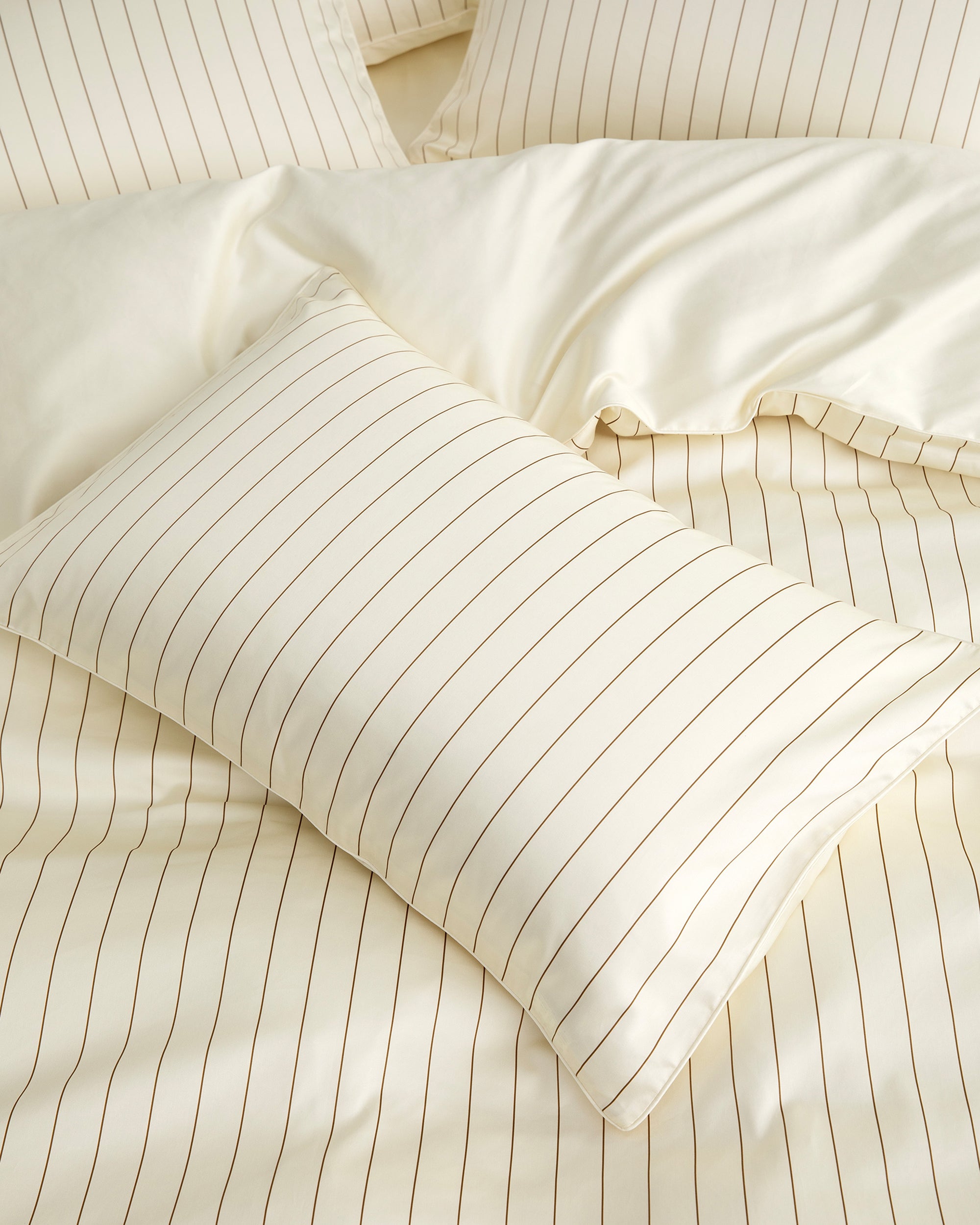 Cream Pinstripe Pillowcase