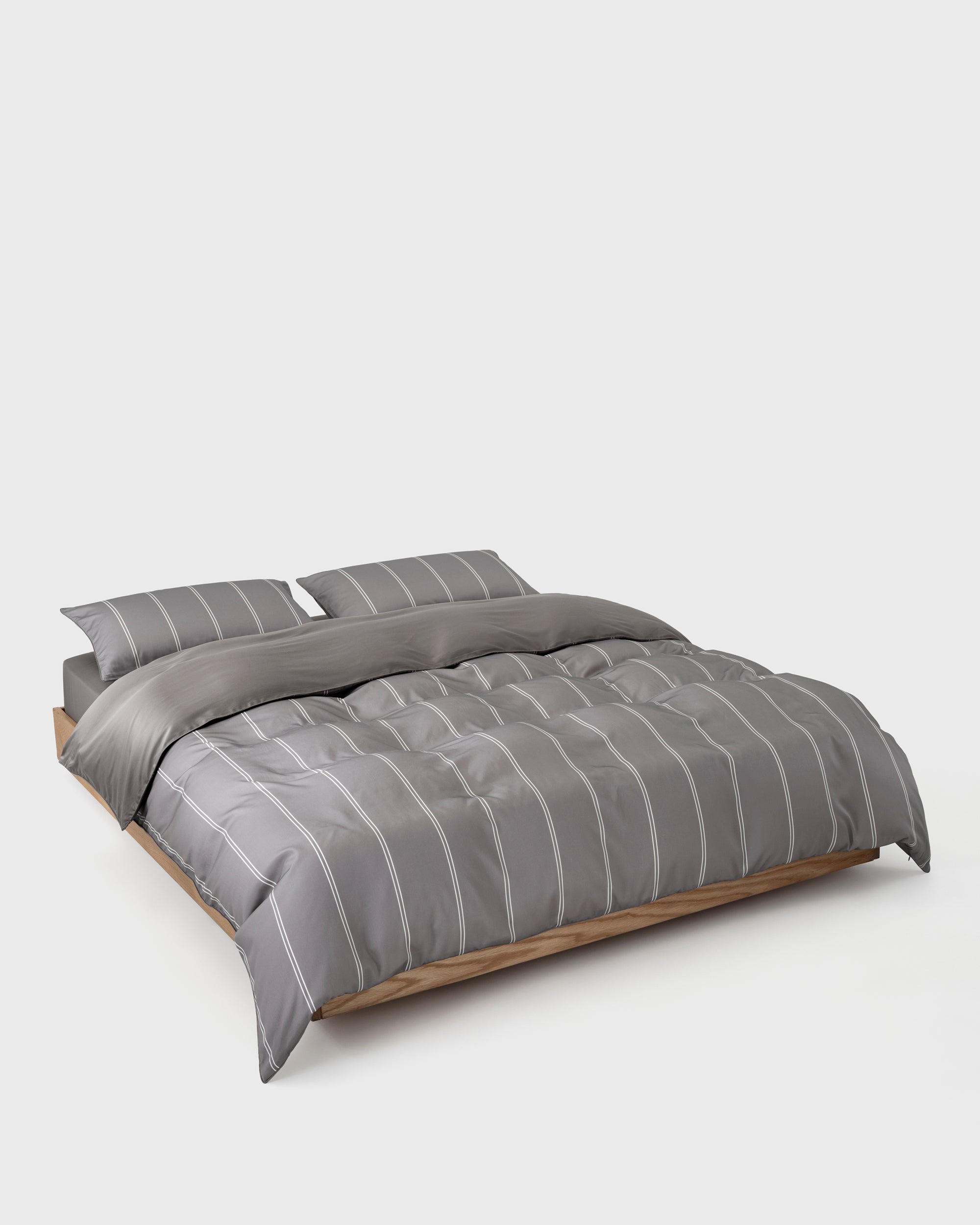 Grey Dual Pinstripe Duvet Cover