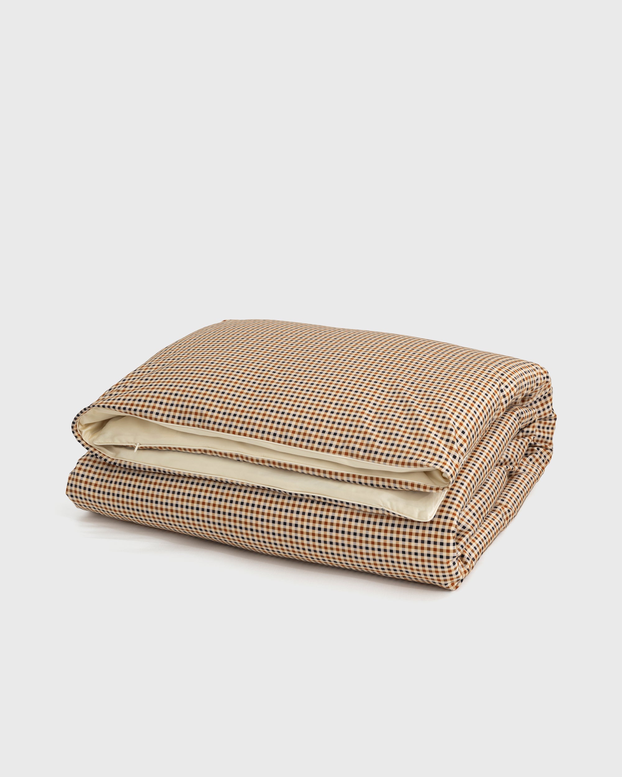 Mini Beige Gingham Duvet Cover