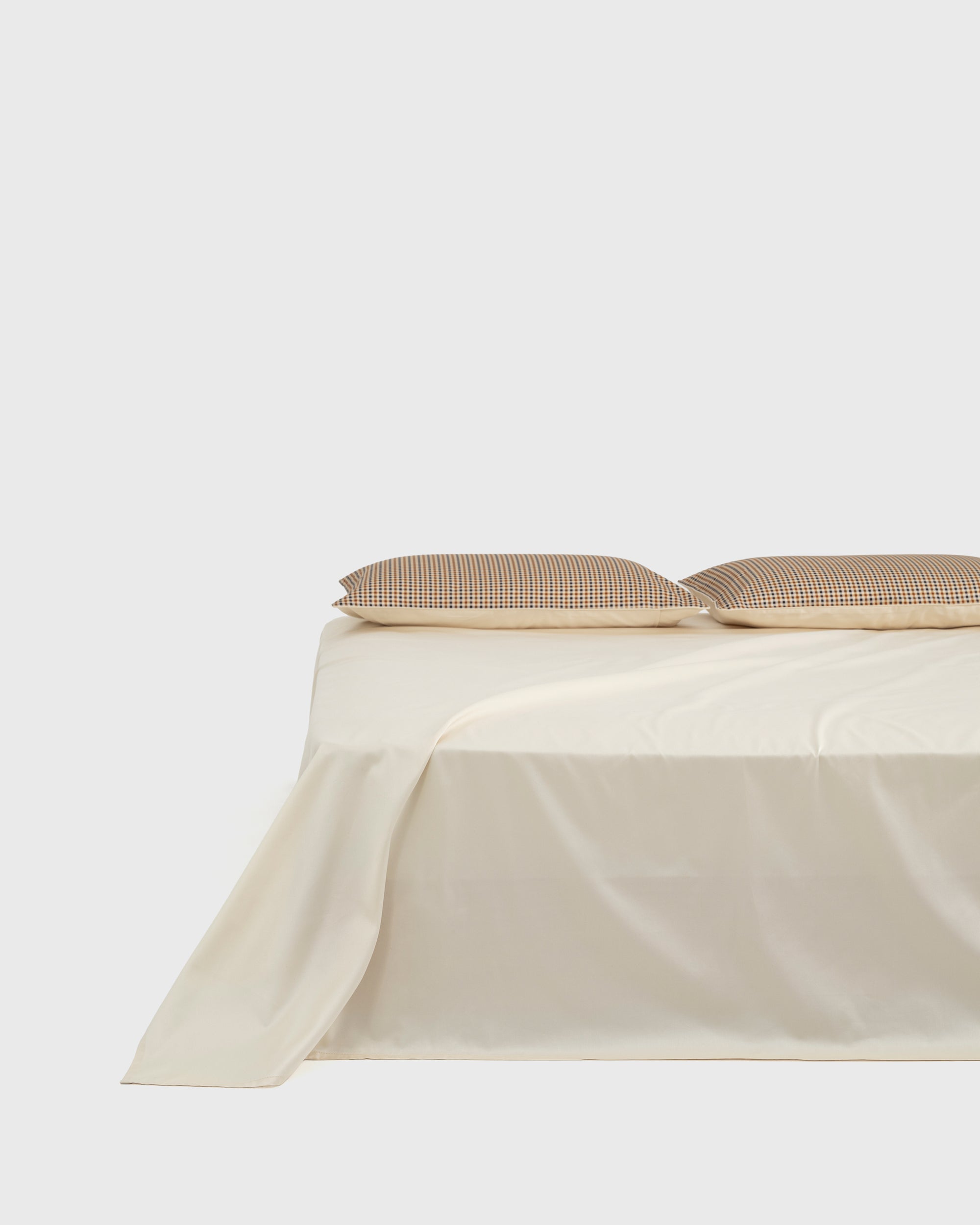 Mini Beige Gingham Flat Sheet