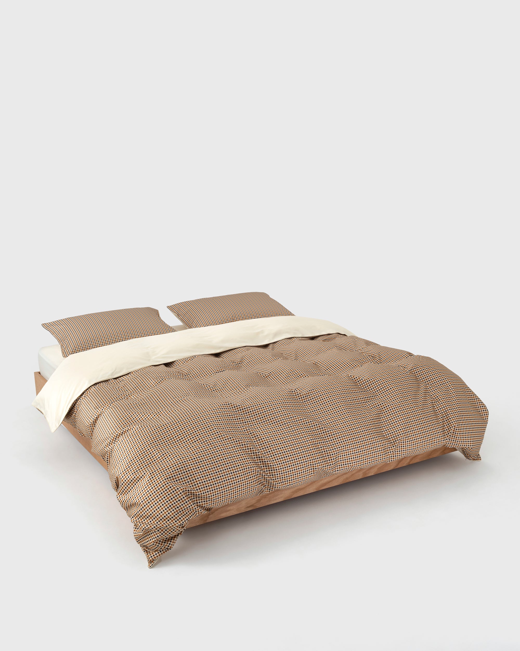 Mini Beige Gingham Duvet Cover