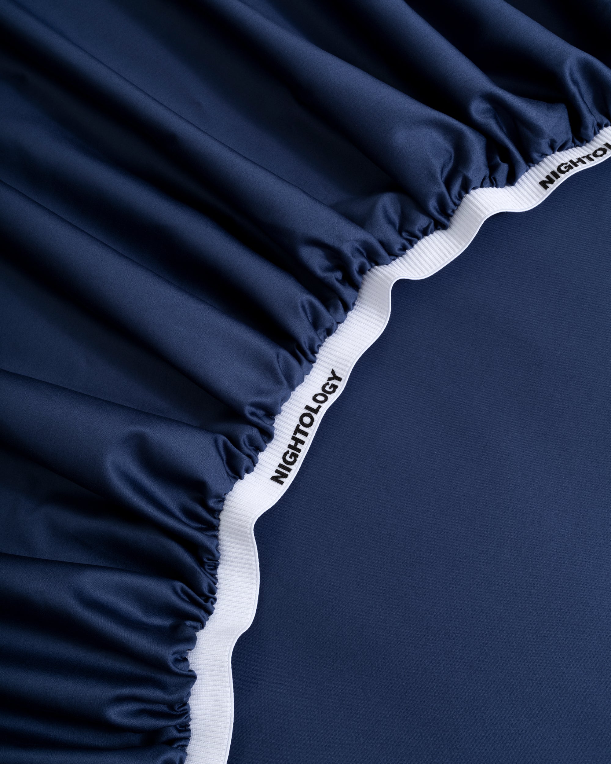 Navy Windowpane Fitted Sheet