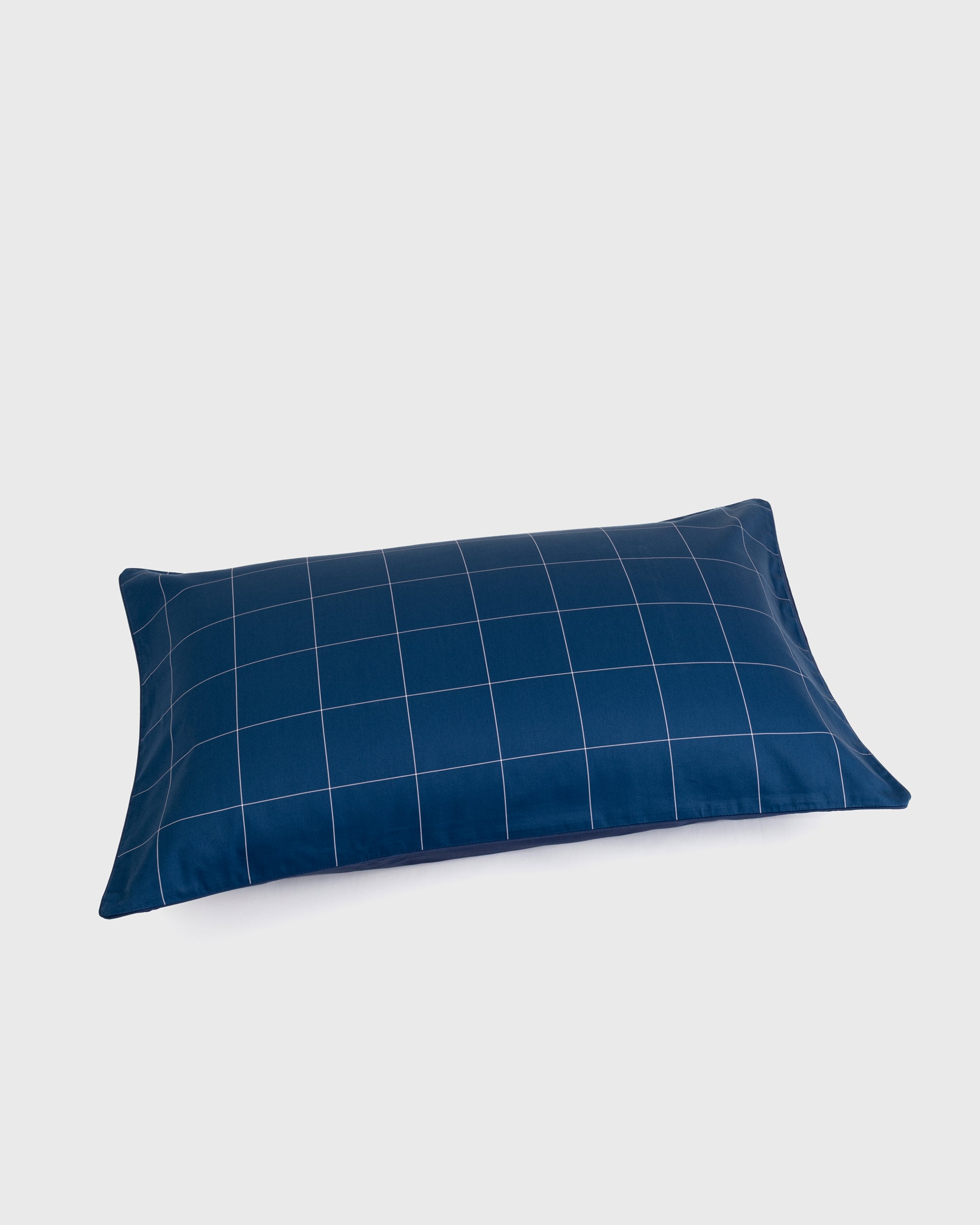Navy Windowpane Pillowcase
