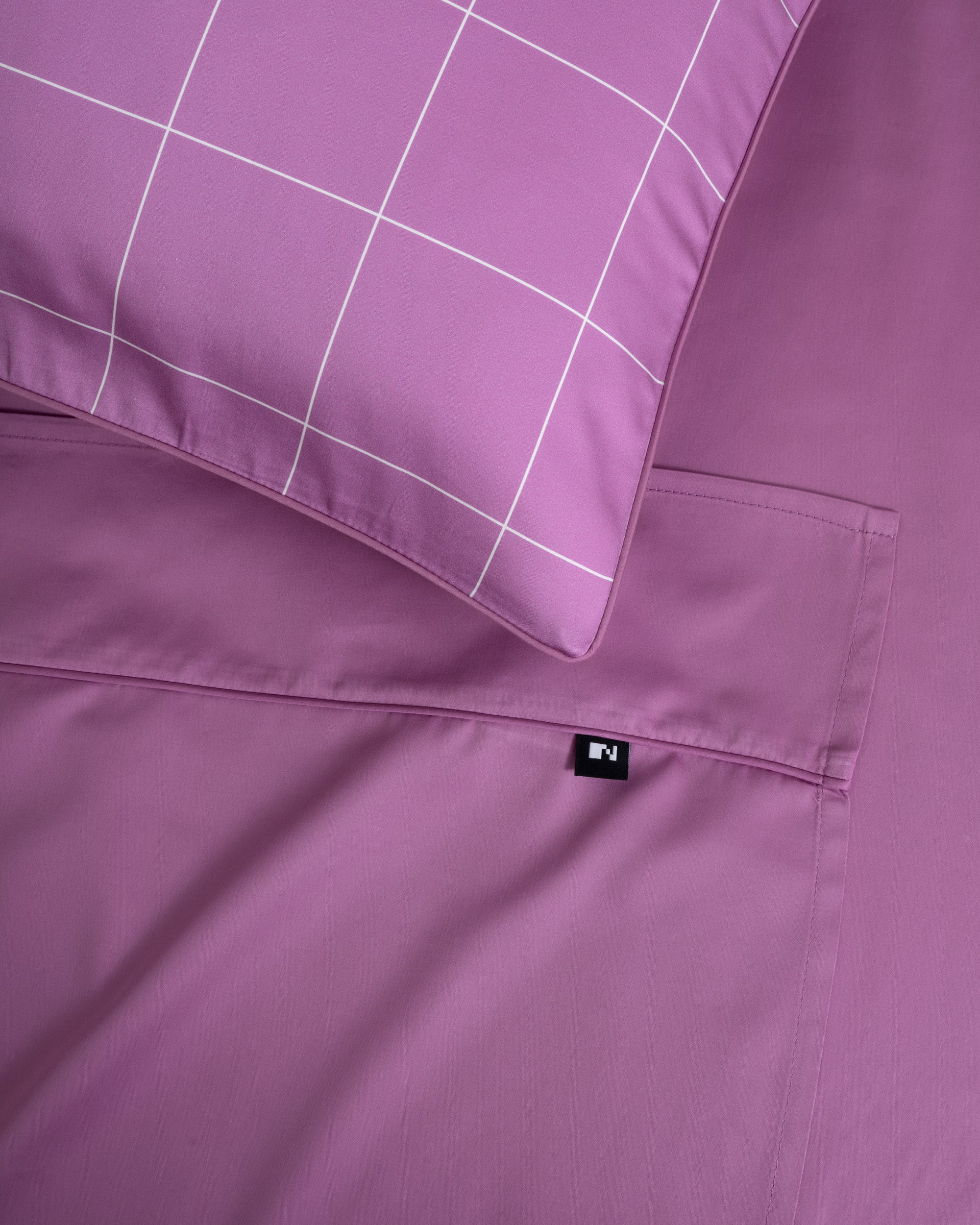 Pink Windowpane Flat Sheet