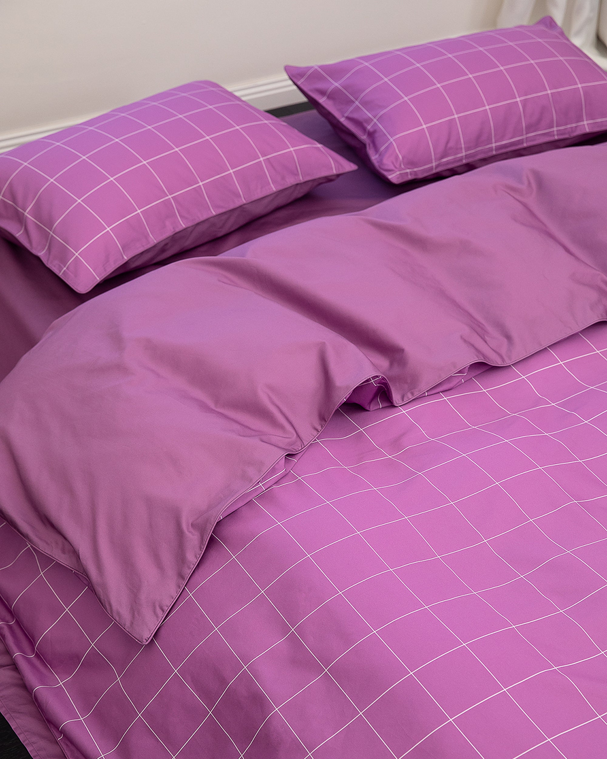 Pink Windowpane Duvet Cover