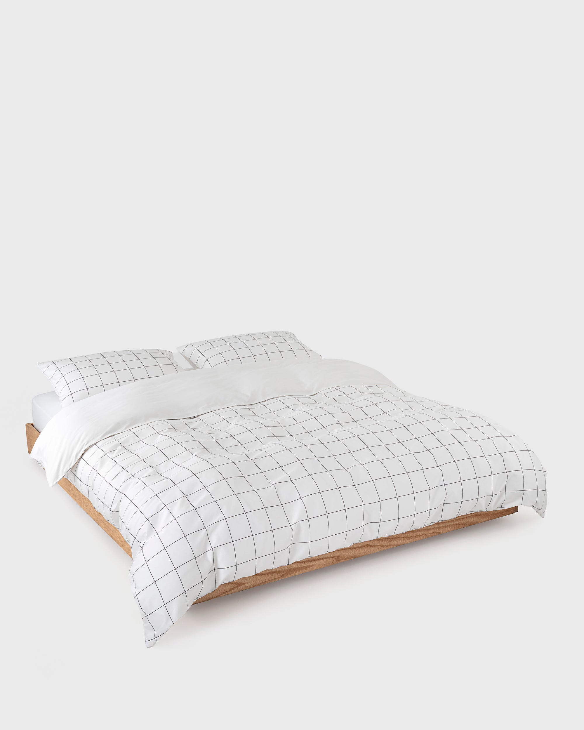 White Windowpane Fitted Sheet