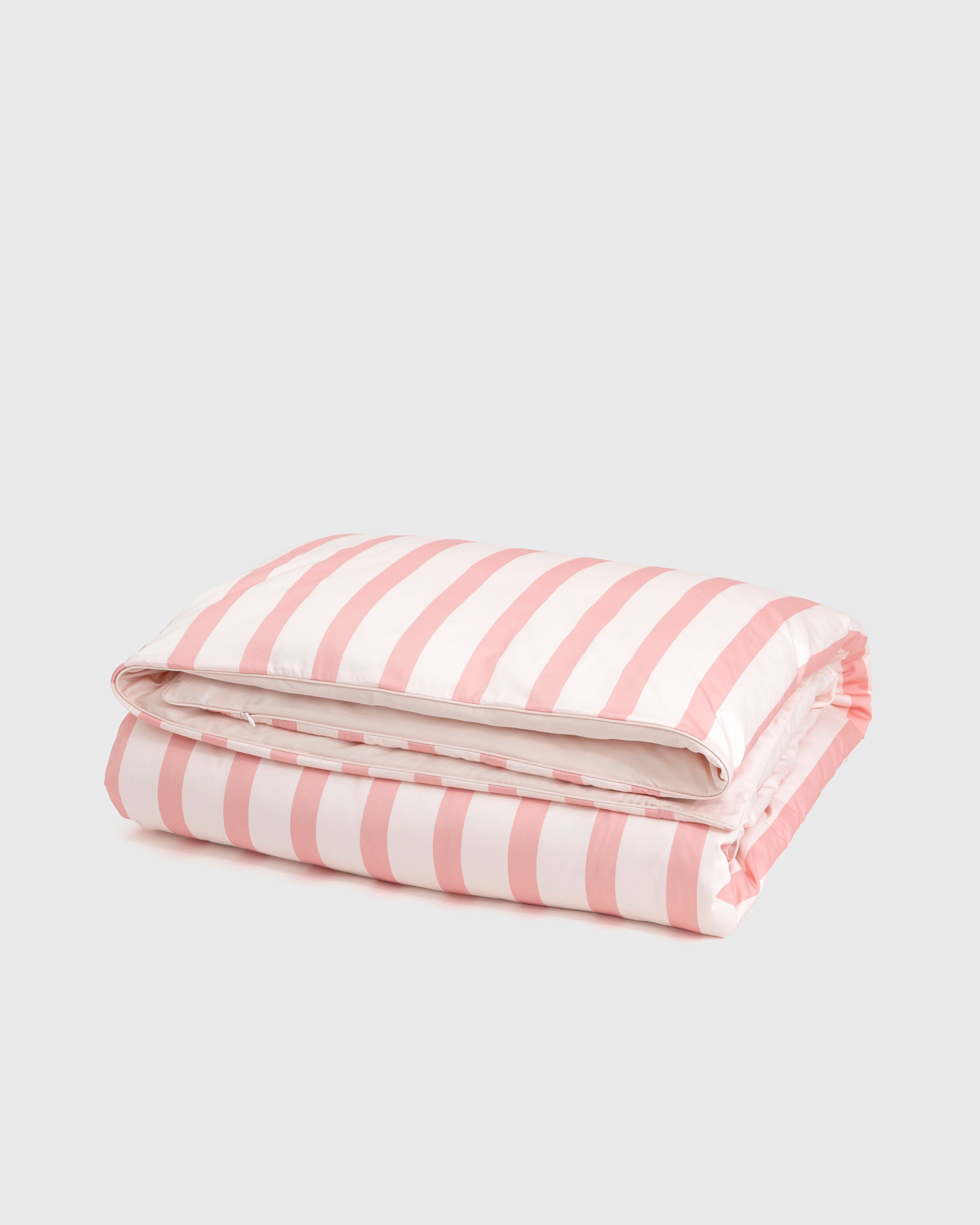 Wide Pink Stripe Duvet Cover