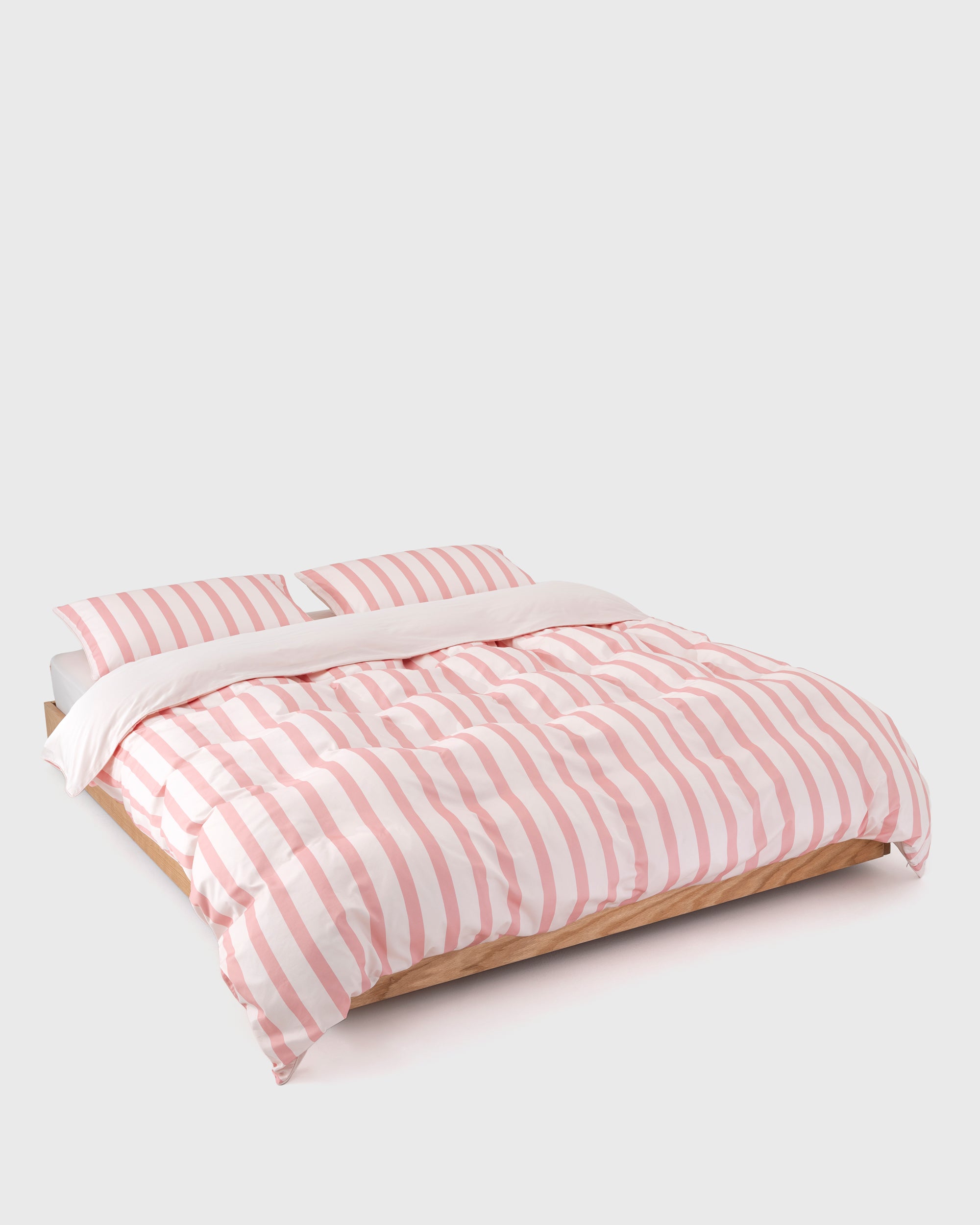 Wide Pink Stripe Duvet Cover