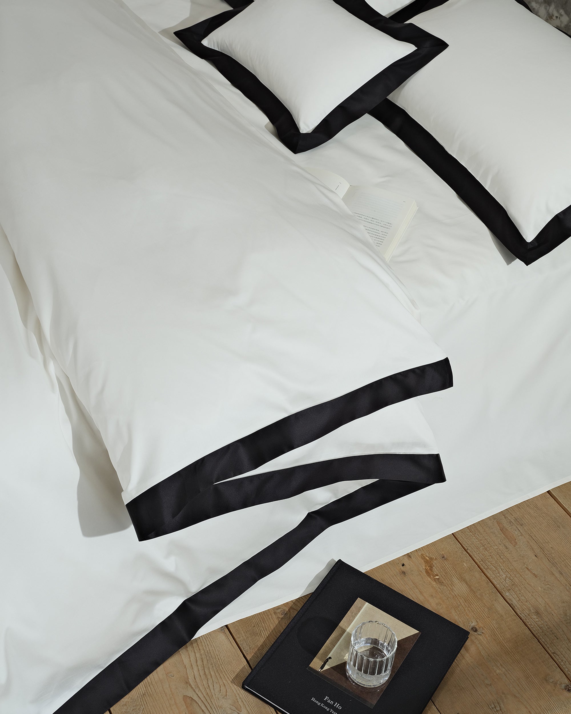 Wide White Black Stroke Duvet Cover